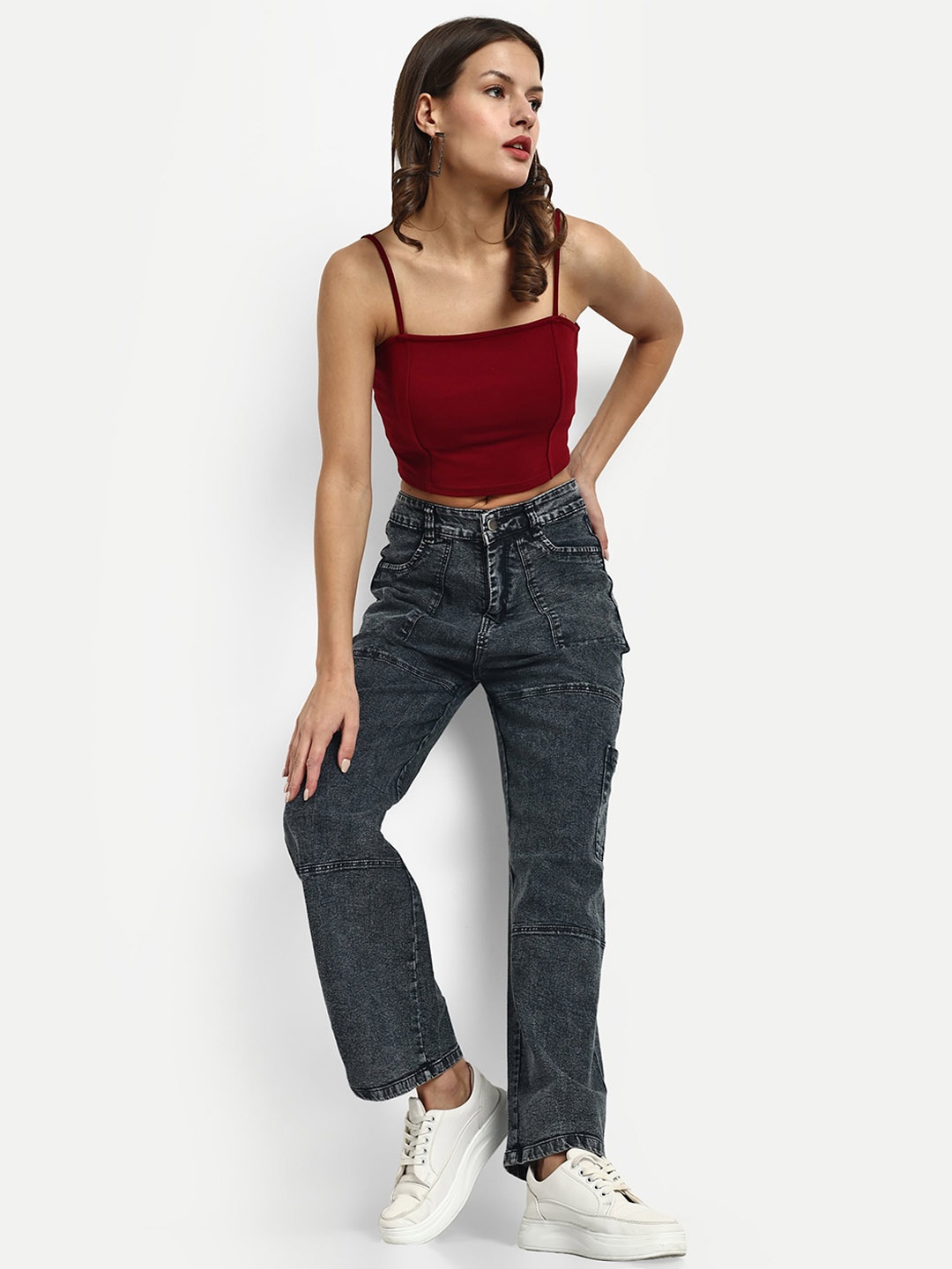 Next One Women Smart Wide Leg High-Rise Light Fade Clean Look Stretchable Denim Cargo, Black
Next One Women Smart Wide Leg High-Rise Light Fade Clean Look Stretchable Denim Cargo, Black