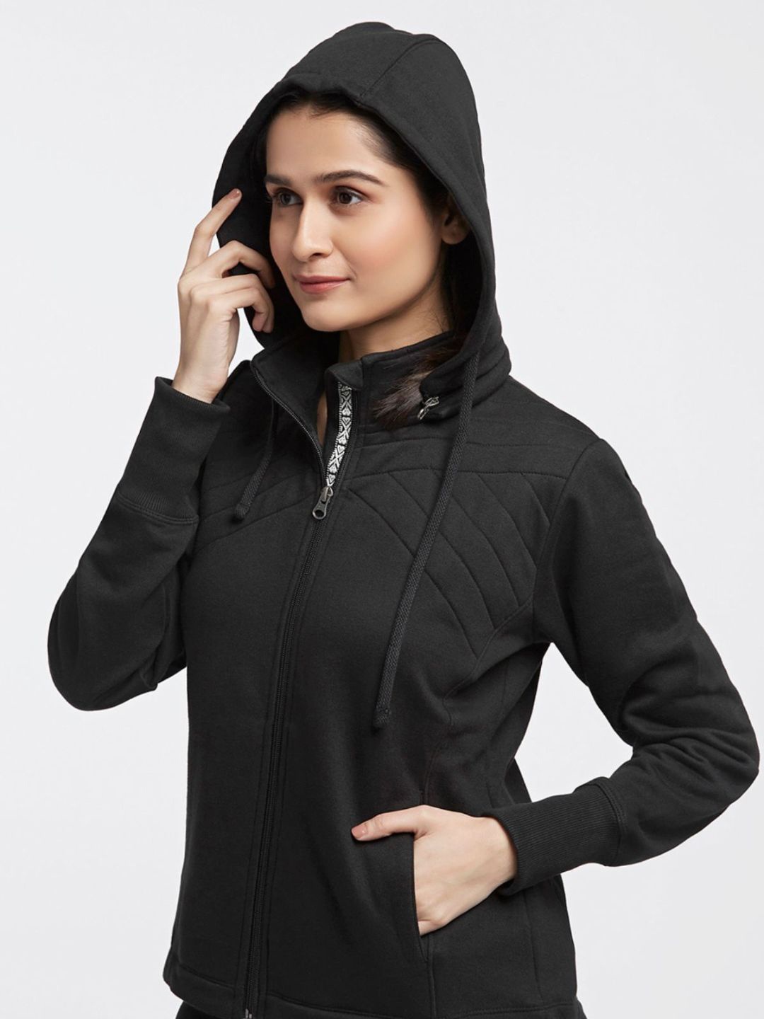 Kosha Hooded Fleece Sweatshirt, Black