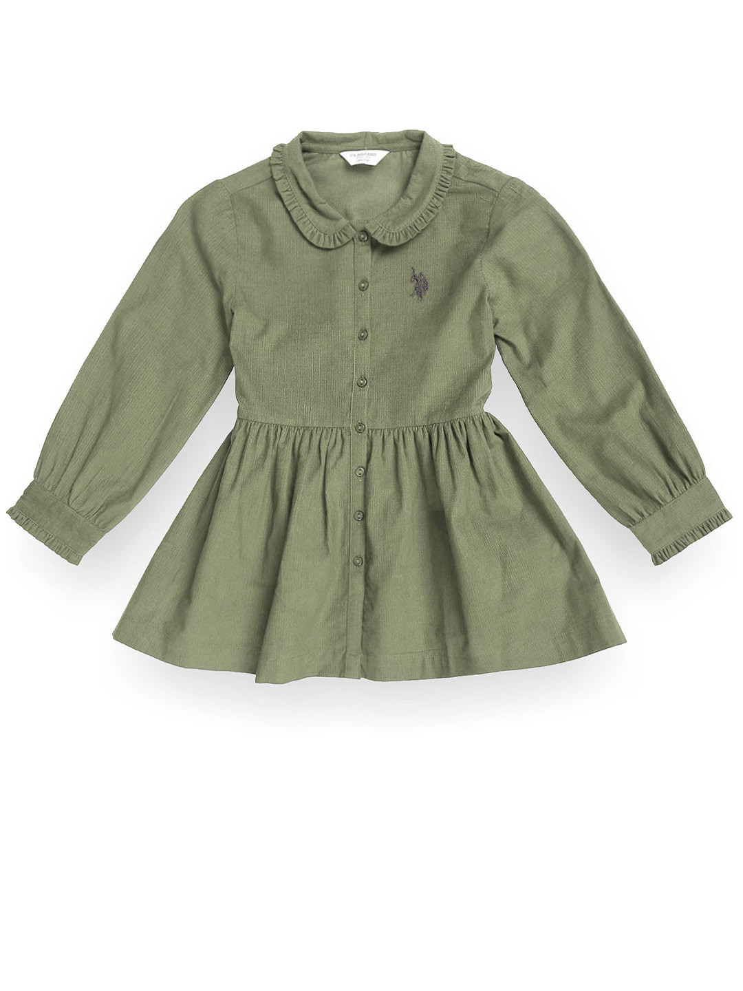 U.S. Polo Assn. Kids Girls Peter Pan Collar Fit and Flare Pure Cotton Corduroy Dress, Green
U.S. Polo Assn. Kids Girls Peter Pan Collar Fit and Flare Pure Cotton Corduroy Dress, Green