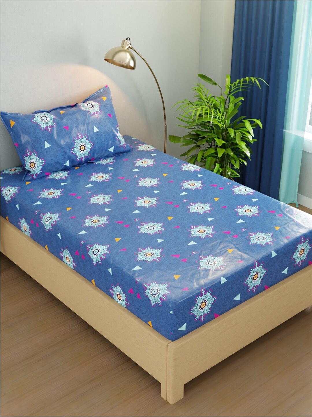 BIANCA RIVERA Navy Blue Abstract Microfiber 200 TC Single Bedsheet with 1 Pillow Cover
BIANCA RIVERA Navy Blue Abstract Microfiber 200 TC Single Bedsheet with 1 Pillow Cover