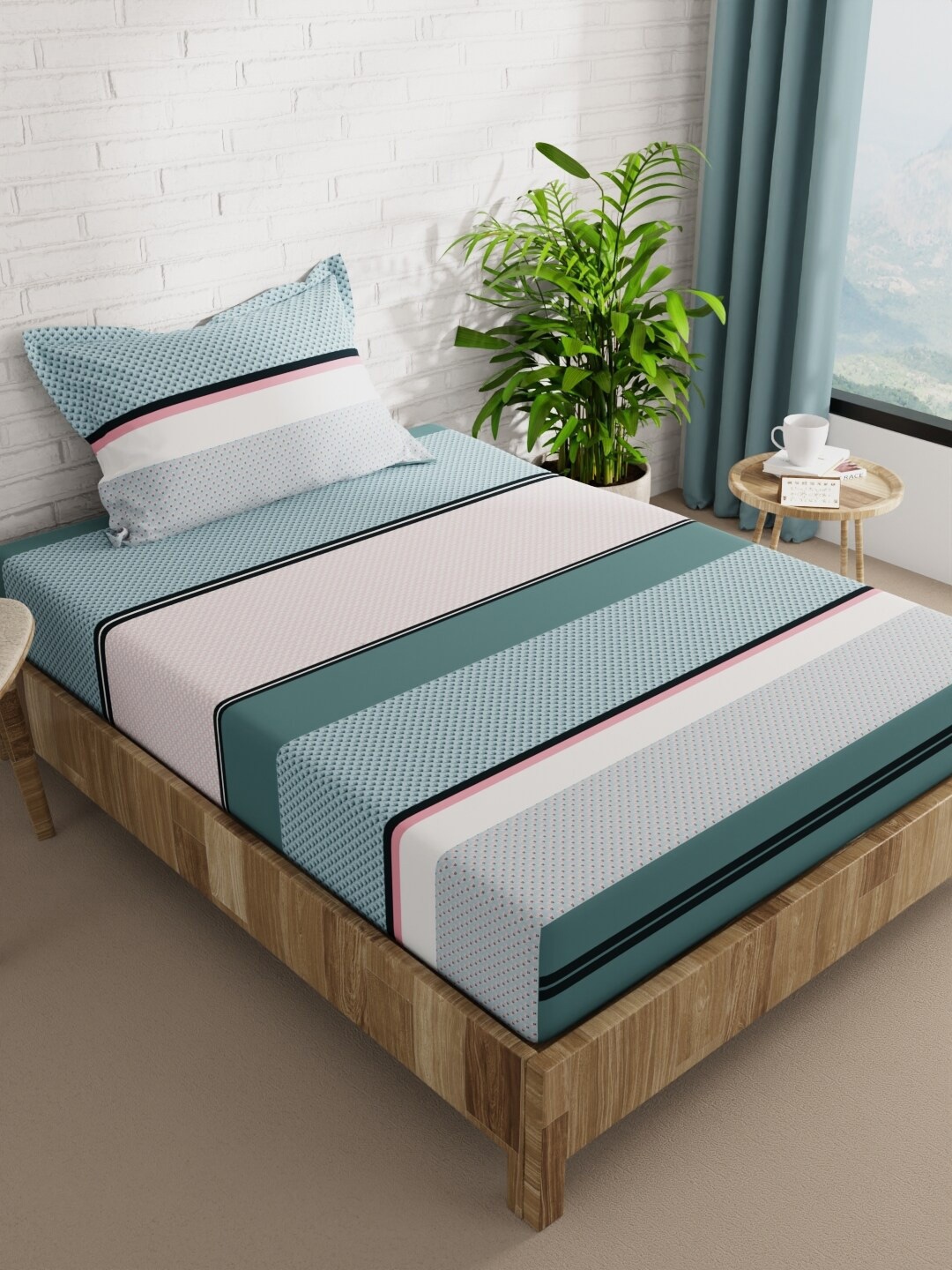 BIANCA Snuz Blue & White Striped Microfiber 152 TC Single Bedsheet with 1 Pillow Cover
BIANCA Snuz Blue & White Striped Microfiber 152 TC Single Bedsheet with 1 Pillow Cover