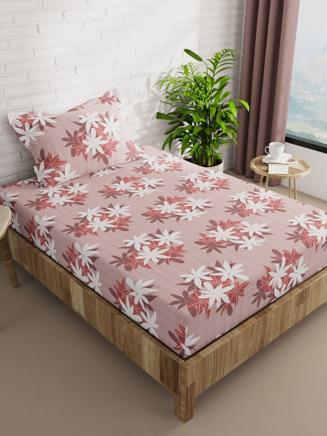 BIANCA SNUZ Pink & White Floral Printed 152 TC Single Bedsheet with 1 Pillow Cover
BIANCA SNUZ Pink & White Floral Printed 152 TC Single Bedsheet with 1 Pillow Cover