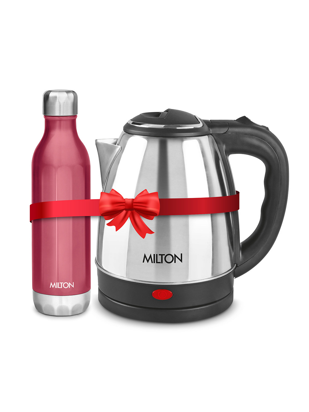Milton Go Electro Kettle 1.2 L and Red Bliss 900 Stainless Steel Water Bottle 790 ml
Milton Go Electro Kettle 1.2 L and Red Bliss 900 Stainless Steel Water Bottle 790 ml