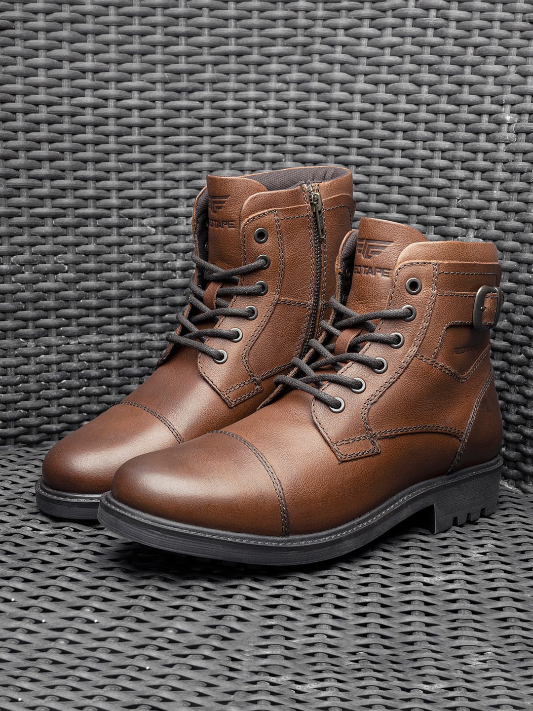 Red Tape Men Textured Anti-Slip Grip Ground Stability Leather Mid-Top Biker Boots, Tan
Red Tape Men Textured Anti-Slip Grip Ground Stability Leather Mid-Top Biker Boots, Tan