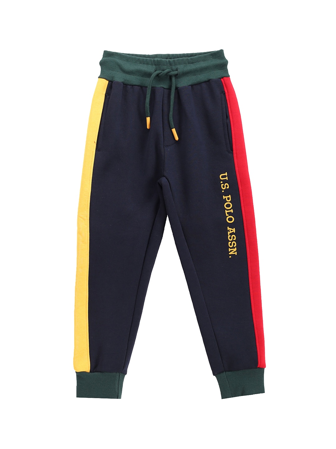 U.S. Polo Assn. Kids Boys Colourblocked Regular Fit Mid Rise Cotton Joggers, Navy blue
U.S. Polo Assn. Kids Boys Colourblocked Regular Fit Mid Rise Cotton Joggers, Navy blue
