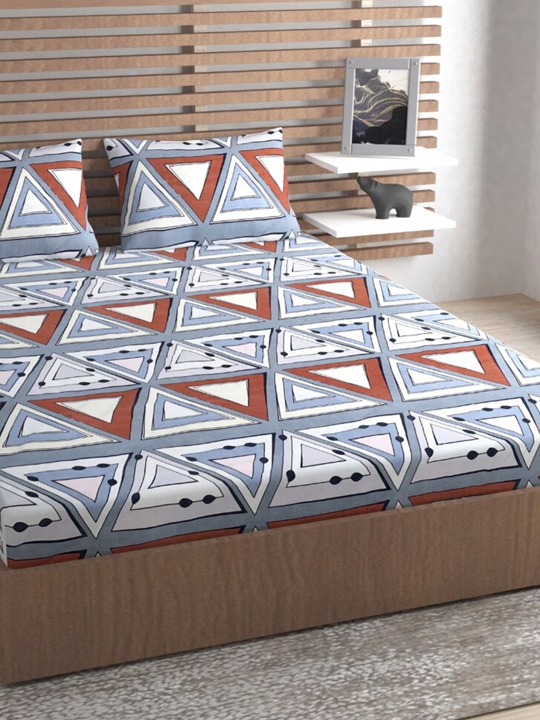 Urban Magic Blue & White Geometric Printed Microfiber Queen Bedsheet with 2 Pillow Covers
Urban Magic Blue & White Geometric Printed Microfiber Queen Bedsheet with 2 Pillow Covers