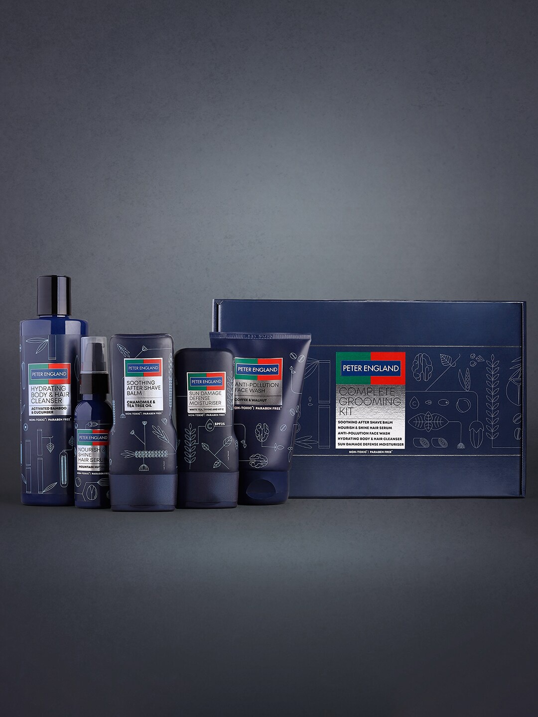 Peter England Set of 5 Shave Balm-Hair Serum-Face Wash-Body & Hair Cleanser & Moisturizer, Blue
Peter England Set of 5 Shave Balm-Hair Serum-Face Wash-Body & Hair Cleanser & Moisturizer, Blue