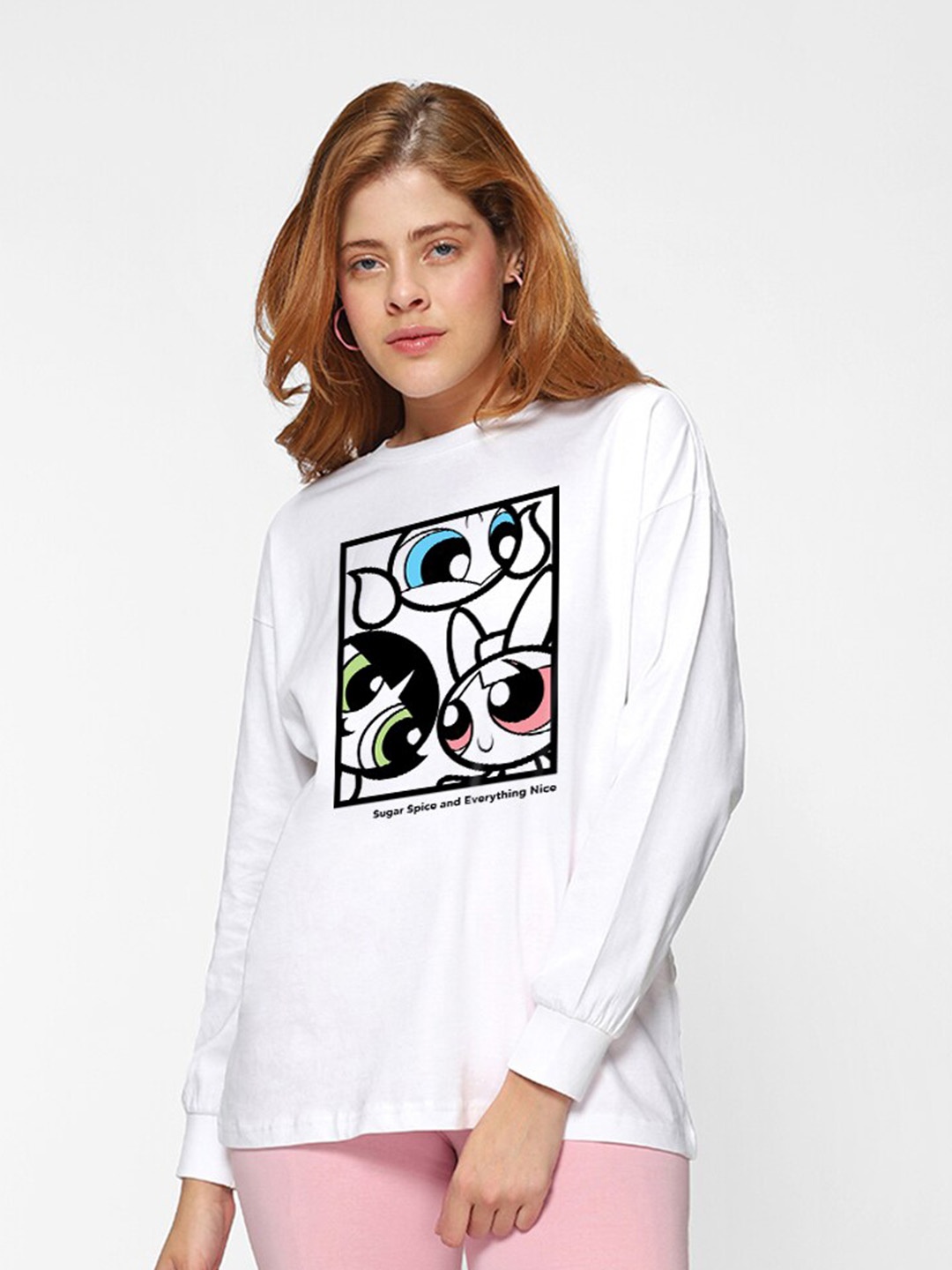 Bewakoof White Powerpuff Girls Printed Round Neck Long Sleeves Cotton Oversized T-shirt
Bewakoof White Powerpuff Girls Printed Round Neck Long Sleeves Cotton Oversized T-shirt