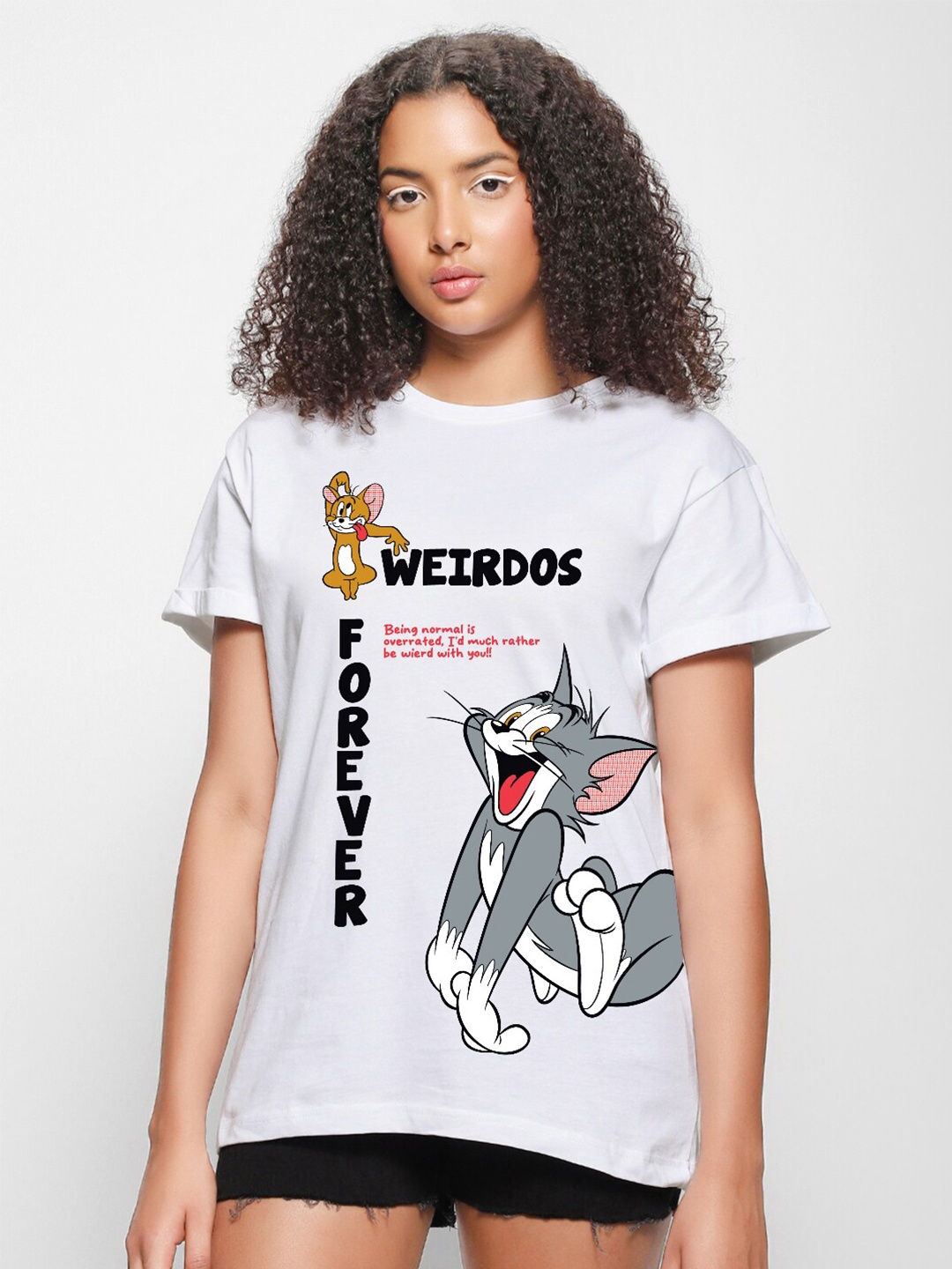 Bewakoof Tom & Jerry Printed Drop-Shoulder Sleeves Cotton Boyfriend Fit T-shirt, White
Bewakoof Tom & Jerry Printed Drop-Shoulder Sleeves Cotton Boyfriend Fit T-shirt, White