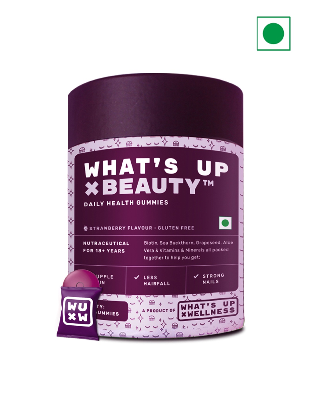 What's Up Wellness Biotin Beauty Gummies For Healthy Hair & Nails - 30 Gummies, Purple
What's Up Wellness Biotin Beauty Gummies For Healthy Hair & Nails - 30 Gummies, Purple