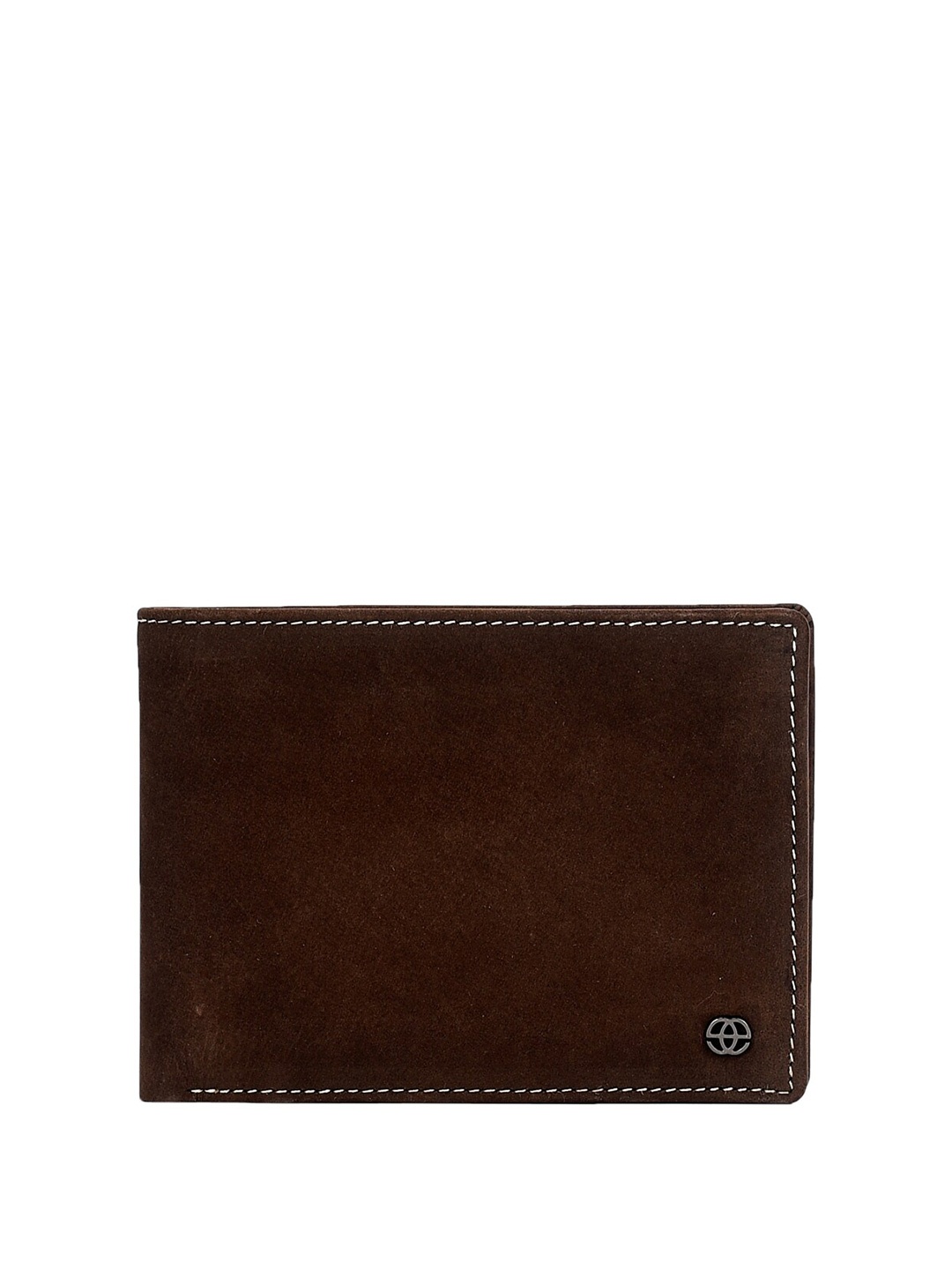 Eske Men Leather Two Fold Wallet, Brown
