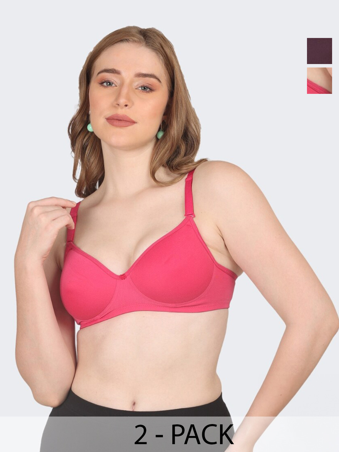 POOJA RAGENEE Pack Of 2 Full Coverage Lightly Padded Everyday Bra With All Day Comfort, Magenta
POOJA RAGENEE Pack Of 2 Full Coverage Lightly Padded Everyday Bra With All Day Comfort, Magenta