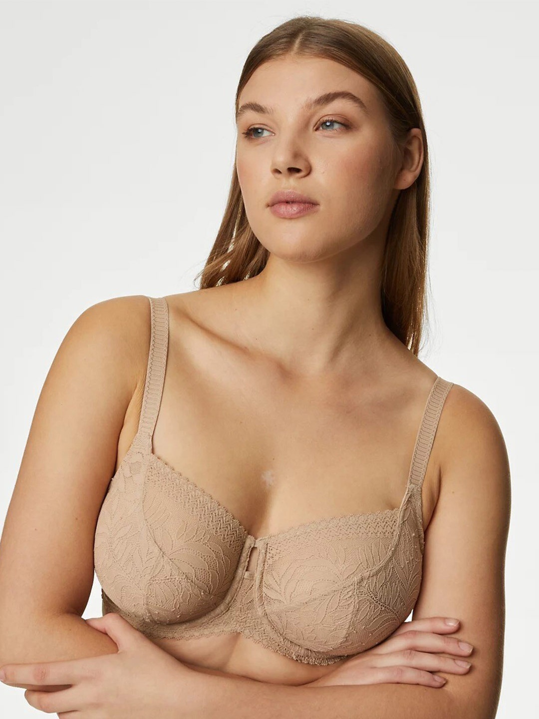 Marks & Spencer Laced Underwired Non Padded Balconette Bra With All Day Comfort, Nude
Marks & Spencer Laced Underwired Non Padded Balconette Bra With All Day Comfort, Nude
