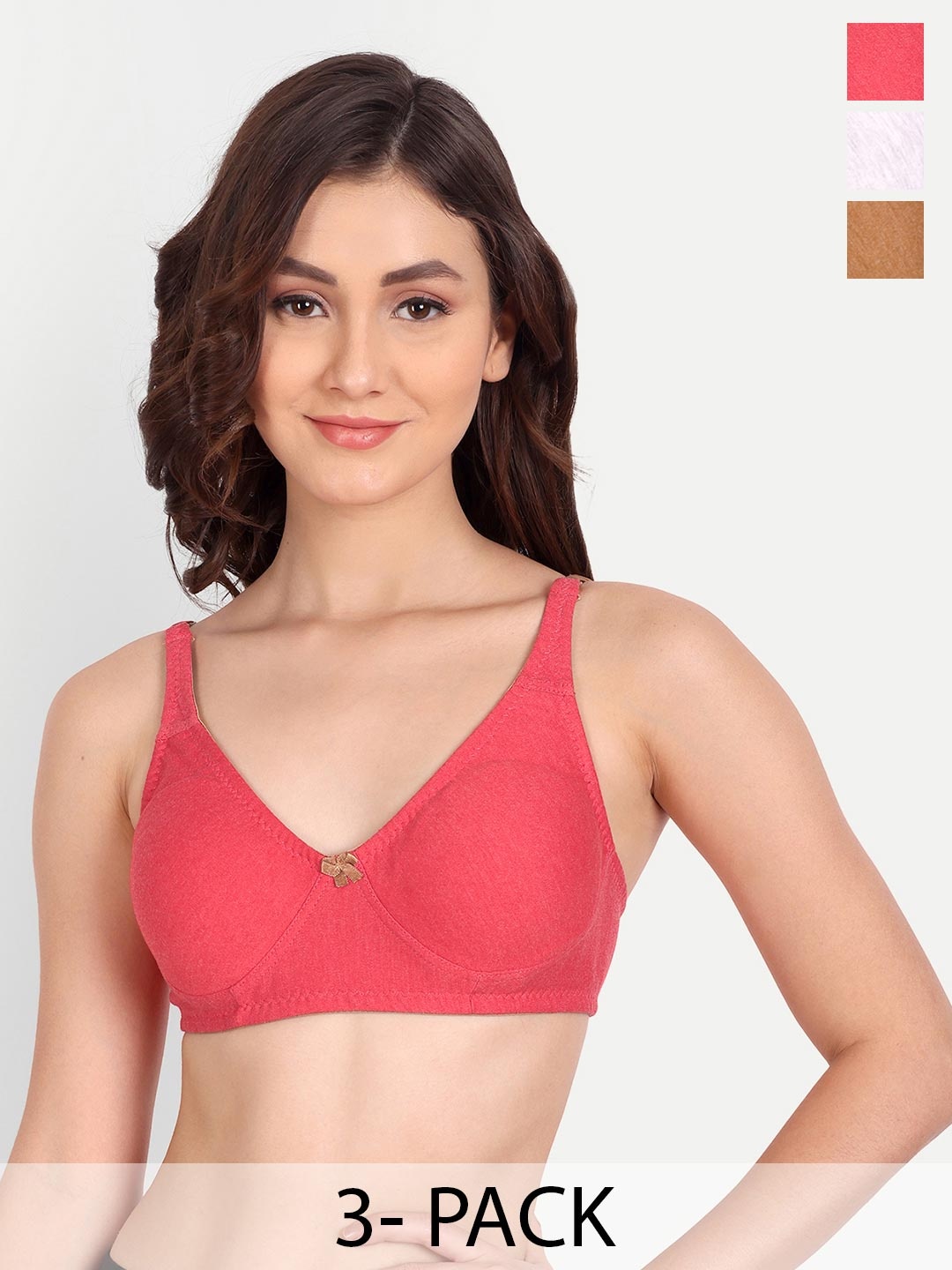 Liigne Pack Of 3 Full Coverage Non Padded Cotton Everyday Bras With All Day Comfort, White
Liigne Pack Of 3 Full Coverage Non Padded Cotton Everyday Bras With All Day Comfort, White
