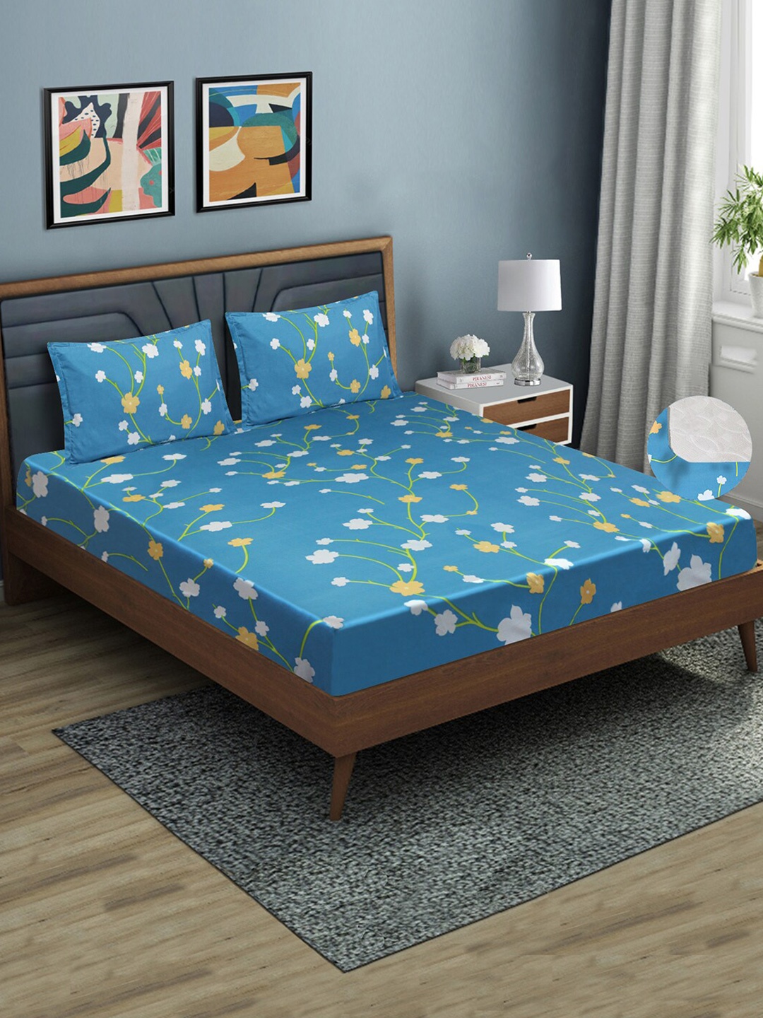 Good Homes by Home Candy Blue Microfiber 140 TC Queen Fitted Bedsheet With 2 Pillow Covers
Good Homes by Home Candy Blue Microfiber 140 TC Queen Fitted Bedsheet With 2 Pillow Covers