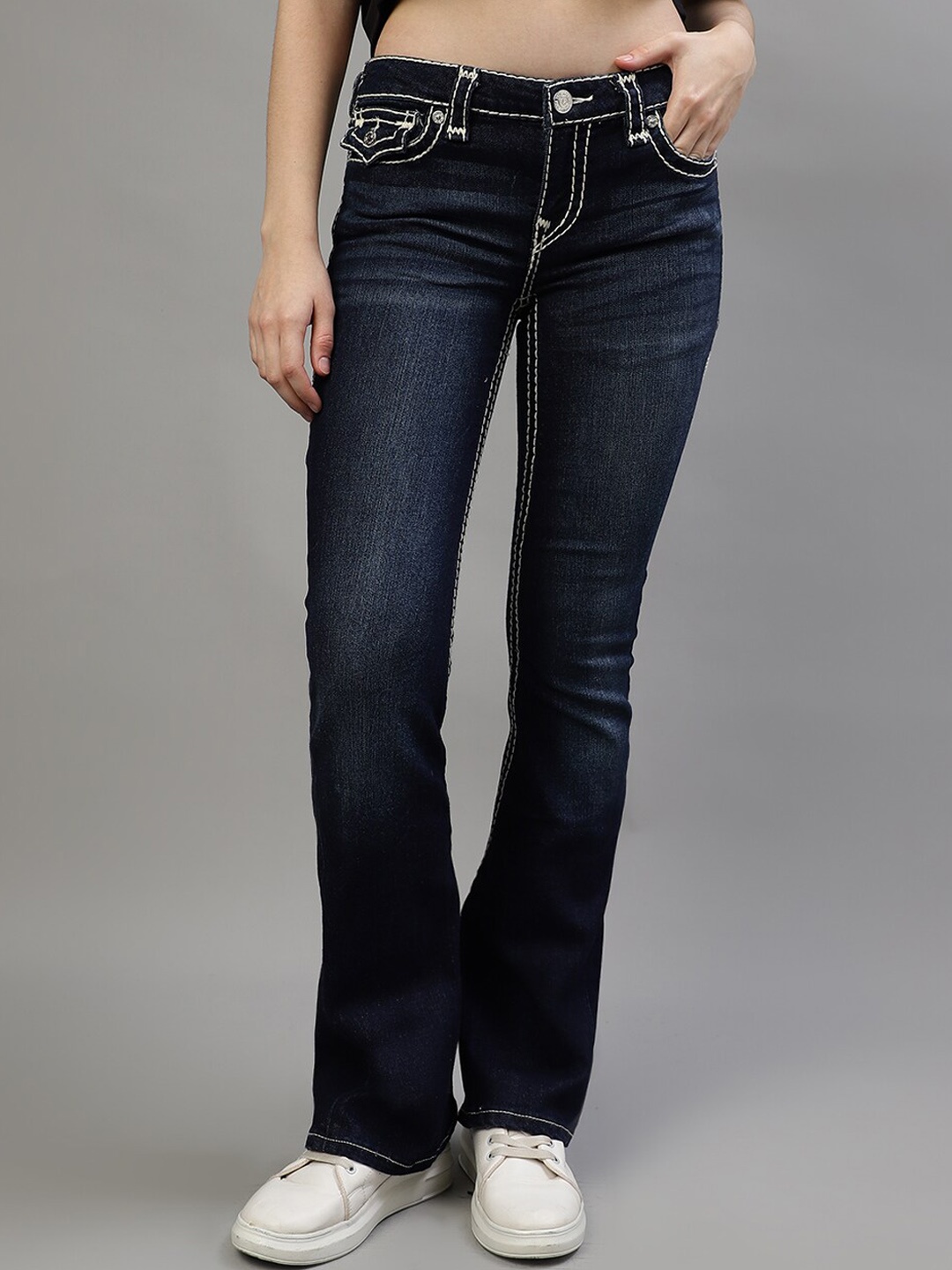 True Religion Women Super T Joey Flared Light Fade Clean Look Stretchable Jeans, Blue
True Religion Women Super T Joey Flared Light Fade Clean Look Stretchable Jeans, Blue