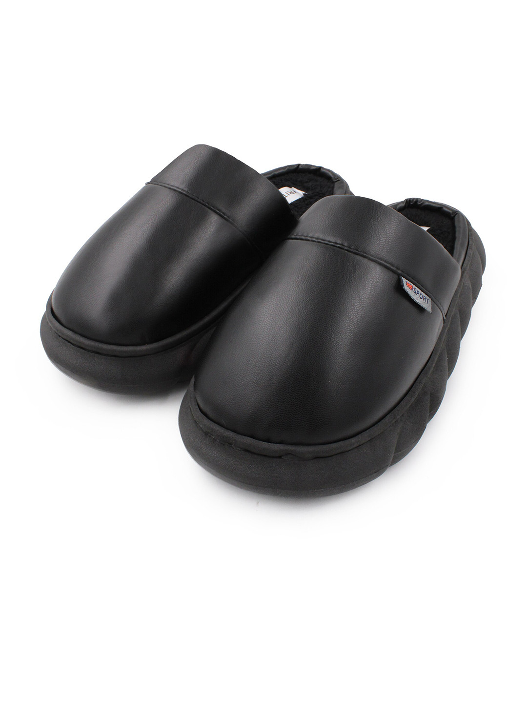 JENNA Men Warm Fur Room Slippers, Black 
JENNA Men Warm Fur Room Slippers, Black