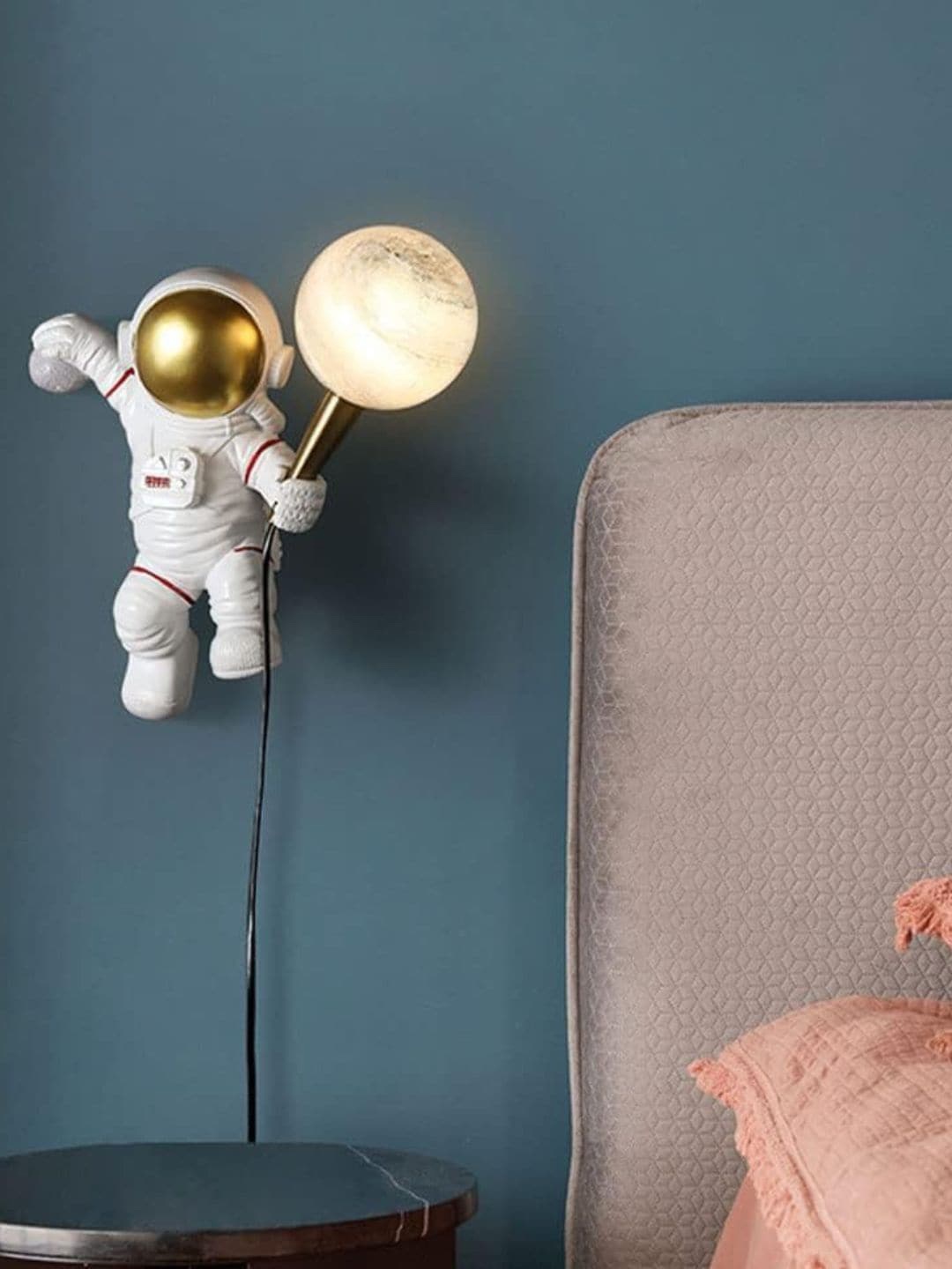 DecorTwist Kids White Astronaut Table Lamps