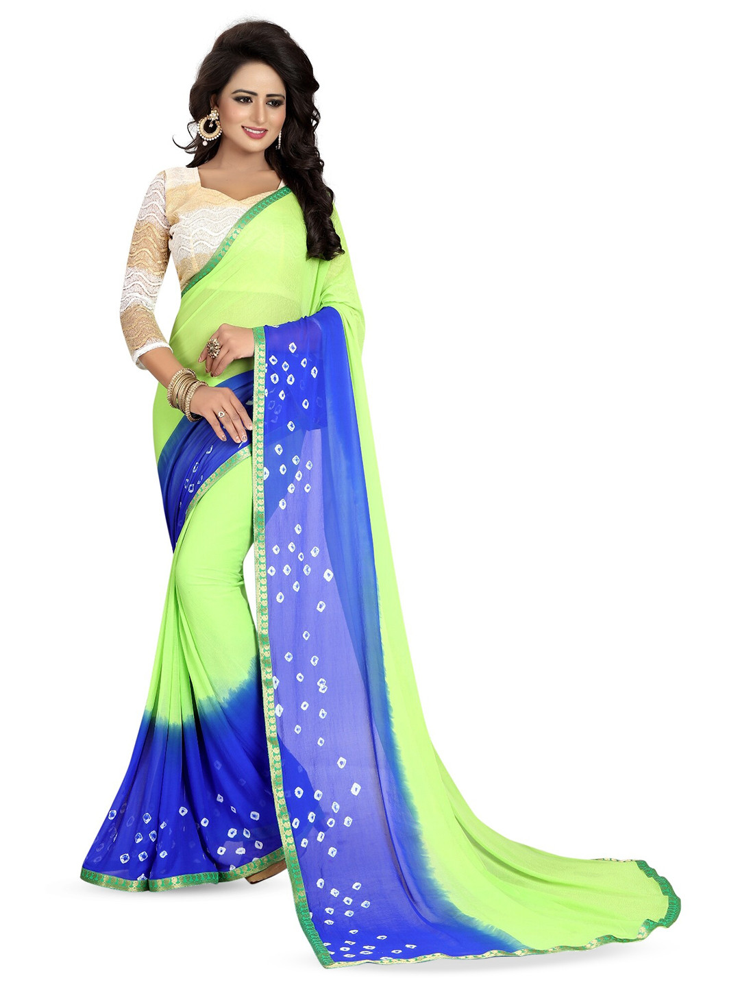 BAESD Green & Blue Bandhani Pure Chiffon Bandhani Saree 
BAESD Green & Blue Bandhani Pure Chiffon Bandhani Saree