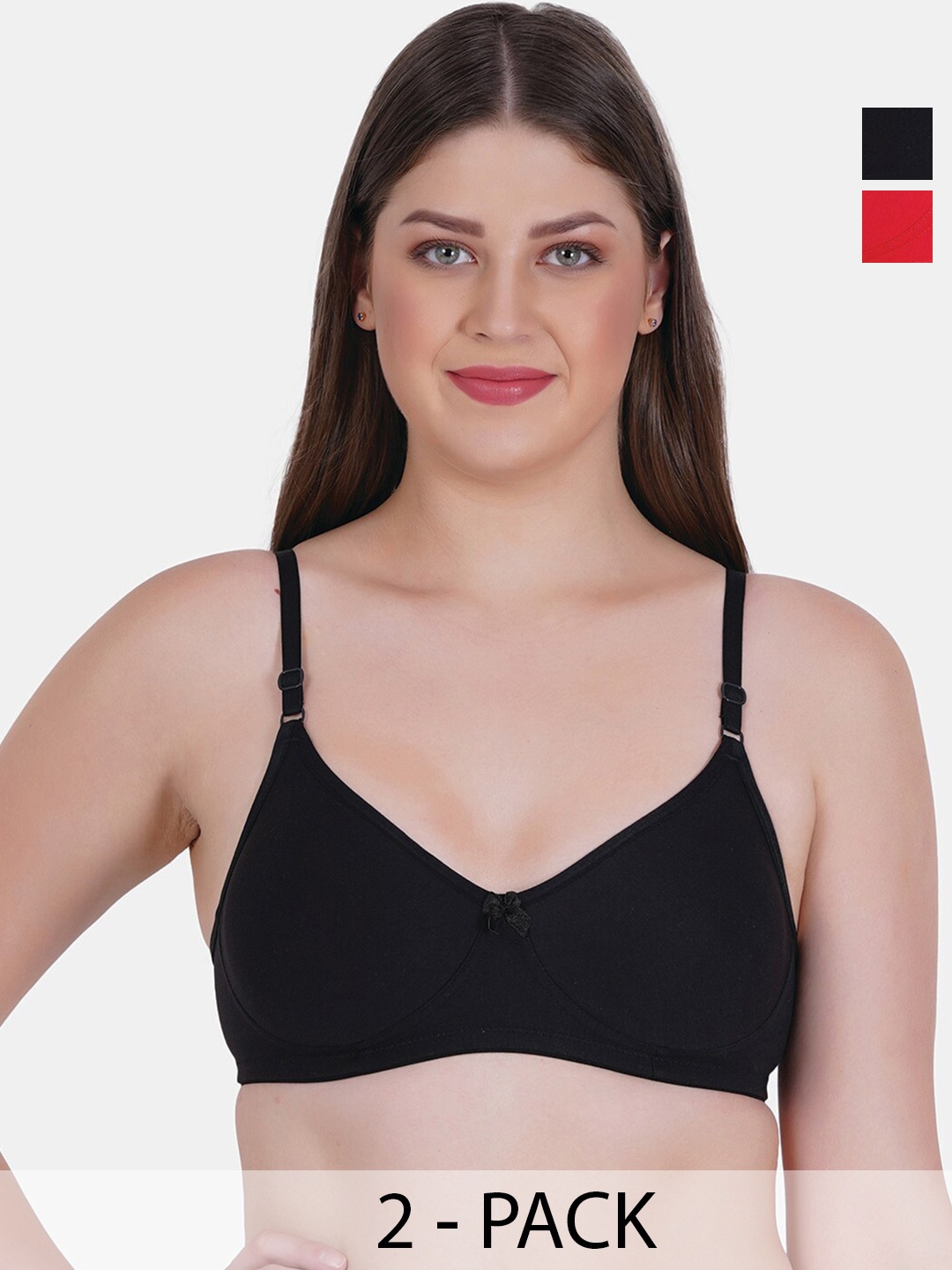 Reveira Pack Of 2 Non-Wired Non Padded Dry Fit Seamless T-Shirt Bra With All Day Comfort, Red
Reveira Pack Of 2 Non-Wired Non Padded Dry Fit Seamless T-Shirt Bra With All Day Comfort, Red