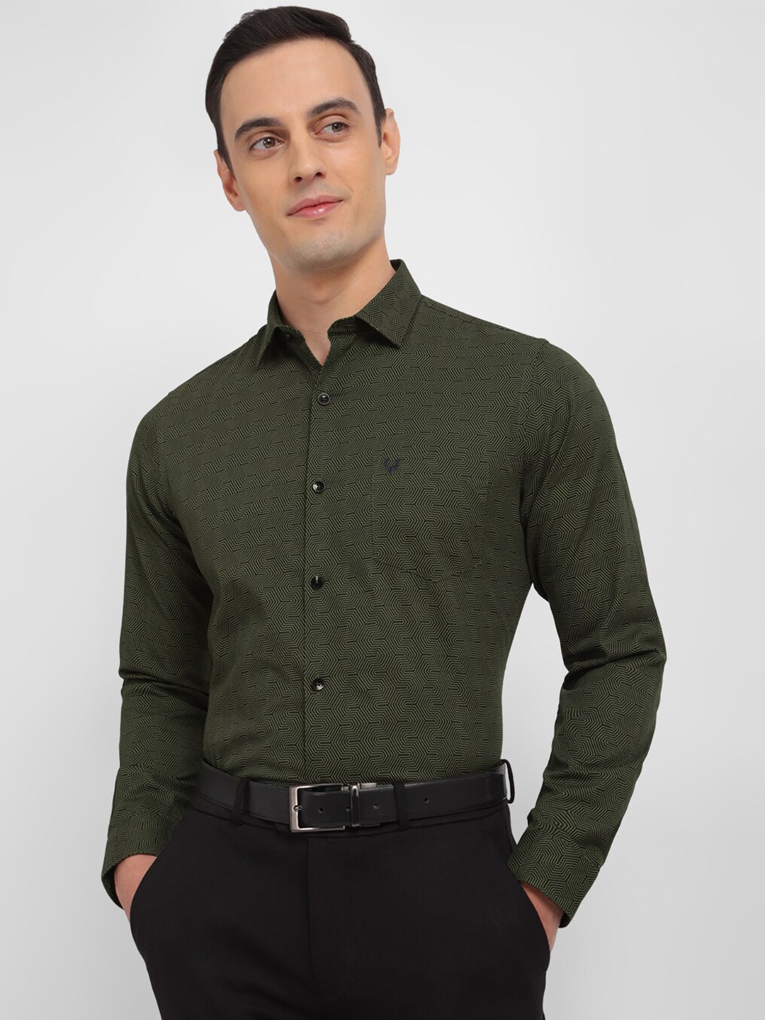 Allen Solly Slim Fit Geometric Printed Spread Collar Long Sleeves Cotton Formal Shirt, Olive
Allen Solly Slim Fit Geometric Printed Spread Collar Long Sleeves Cotton Formal Shirt, Olive
