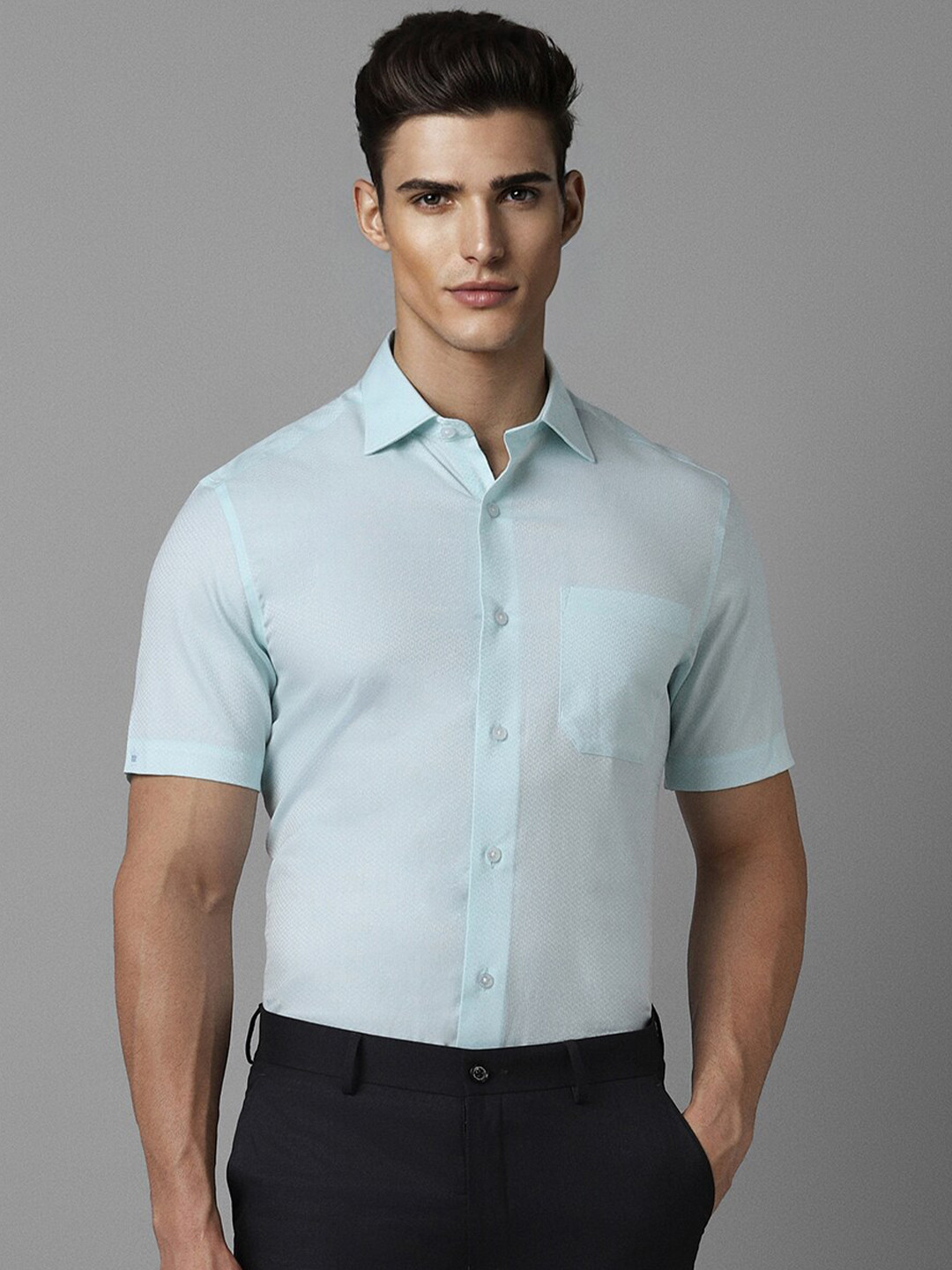 Louis Philippe Textured Spread Collar Pocket Classic Regular Fit Cotton Formal Shirt, Blue
Louis Philippe Textured Spread Collar Pocket Classic Regular Fit Cotton Formal Shirt, Blue