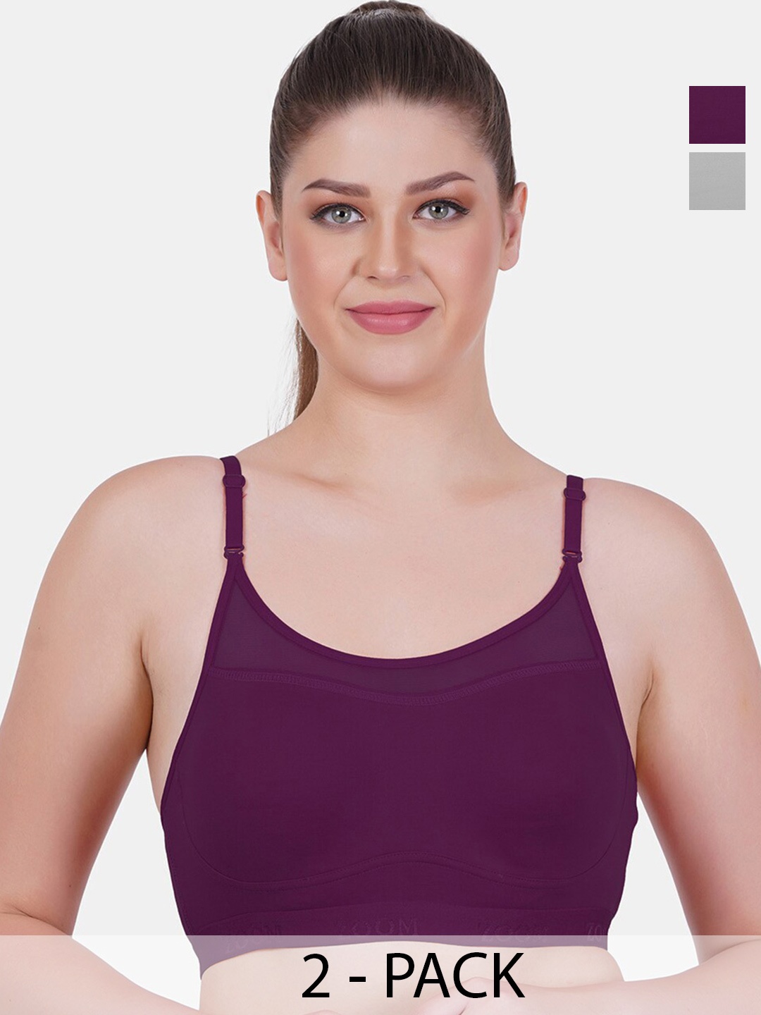 Reveira Pack Of 2 Non-Wired Non Padded Dry Fit Seamless Workout Bra With All Day Comfort, Grey
Reveira Pack Of 2 Non-Wired Non Padded Dry Fit Seamless Workout Bra With All Day Comfort, Grey