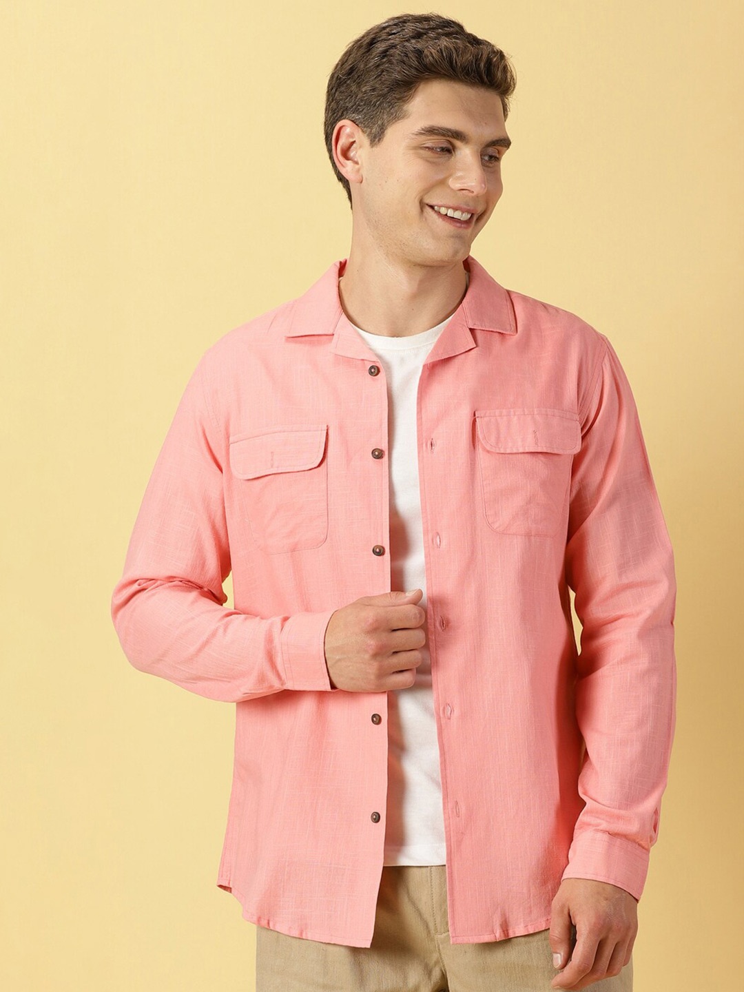 Thomas Scott Classic Regular Fit Cuban Collar Long Sleeve Cotton & Linen Shacket, Peach
Thomas Scott Classic Regular Fit Cuban Collar Long Sleeve Cotton & Linen Shacket, Peach