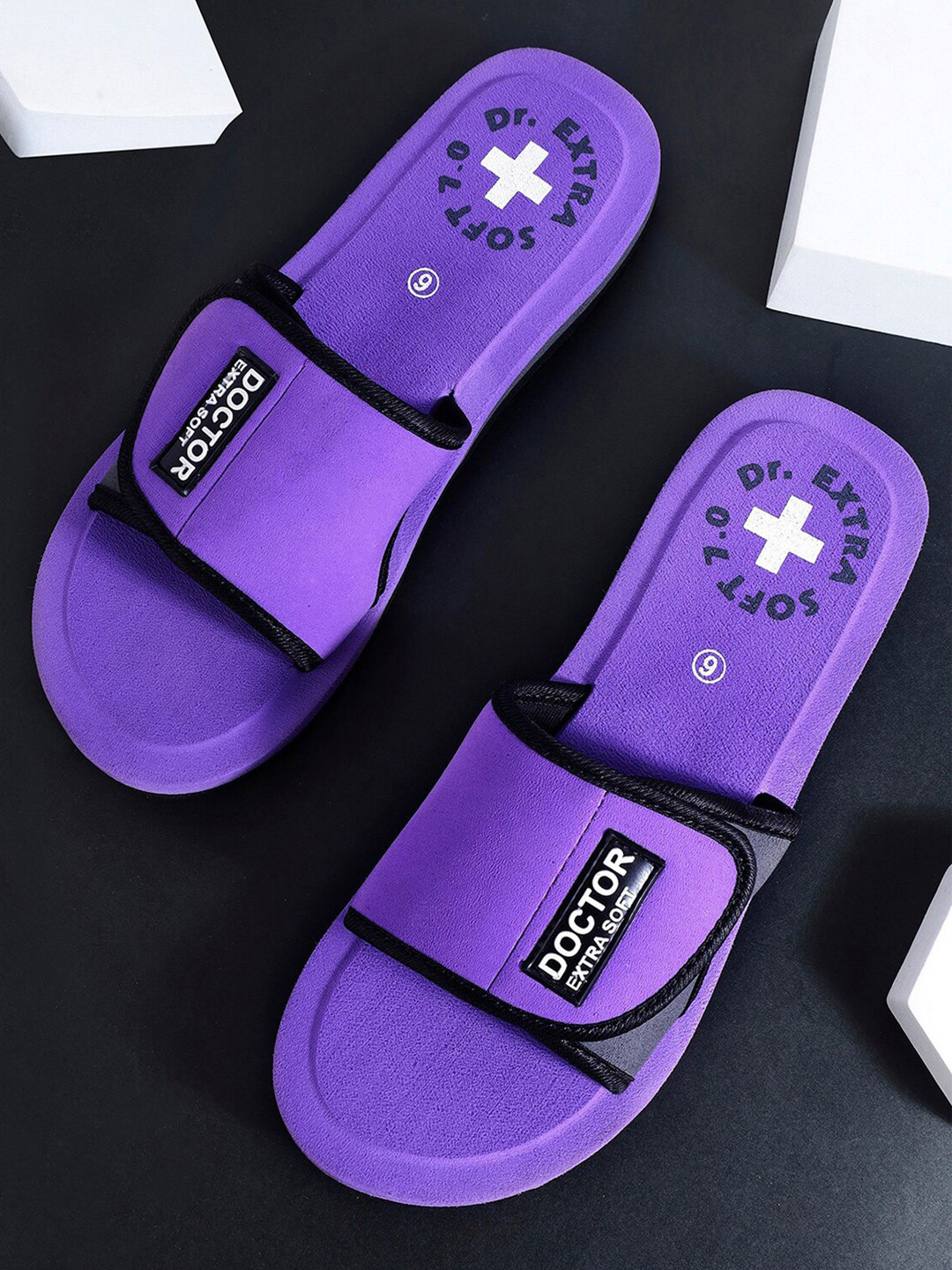 DOCTOR EXTRA SOFT Women Colourblocked Orthopedic Non-Slip Adjustable Velcro Sliders, Purple
DOCTOR EXTRA SOFT Women Colourblocked Orthopedic Non-Slip Adjustable Velcro Sliders, Purple
