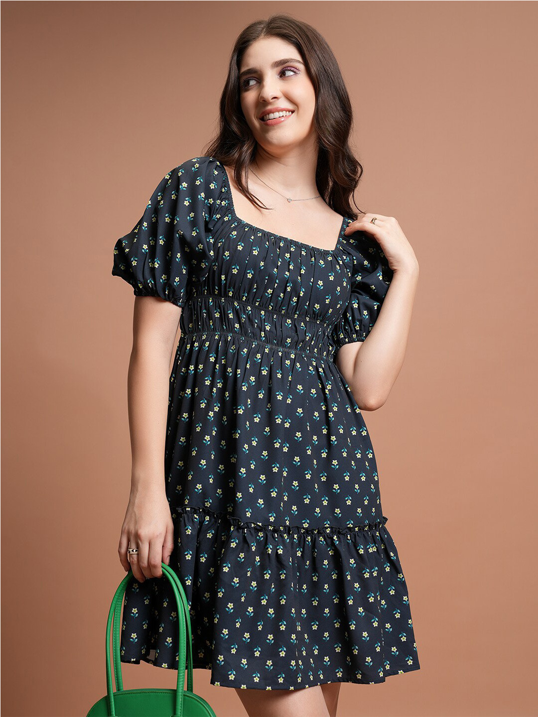Tokyo Talkies Navy Blue Floral Printed Square Neck Puff Sleeve Pleated Fit & Flare Dress
Tokyo Talkies Navy Blue Floral Printed Square Neck Puff Sleeve Pleated Fit & Flare Dress