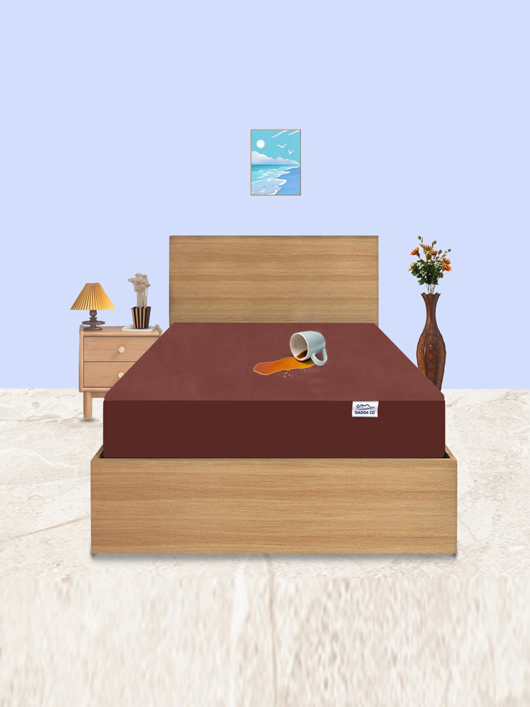 GADDA CO Coffee Single Bed 100% Waterproof Premium Polycotton Mattress Protector, Coffee brown
GADDA CO Coffee Single Bed 100% Waterproof Premium Polycotton Mattress Protector, Coffee brown