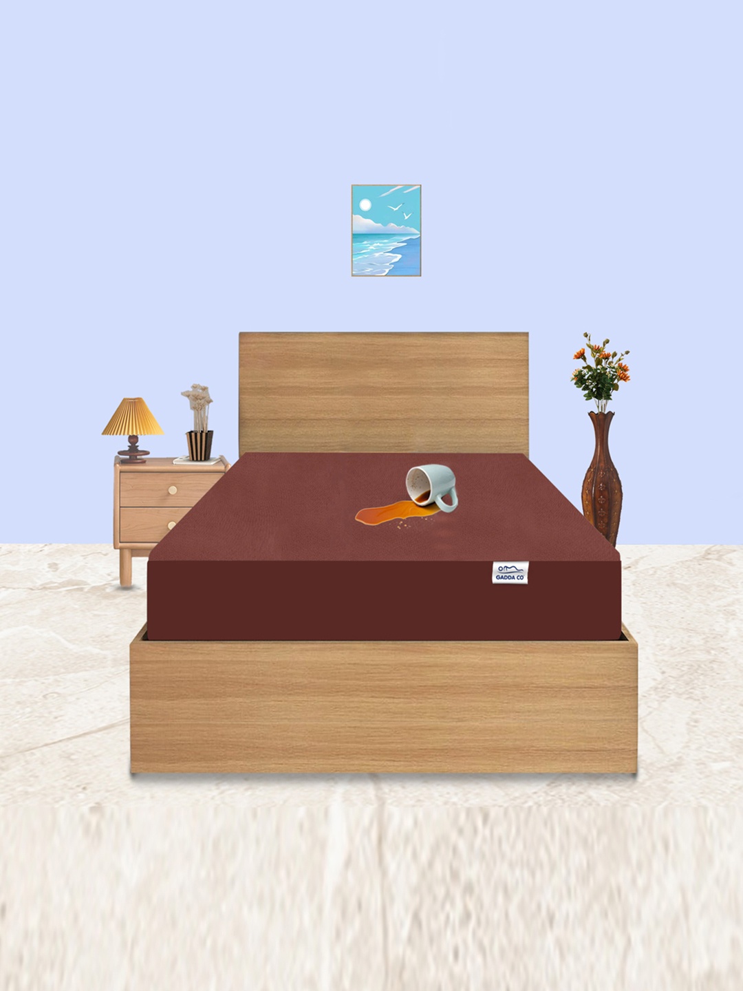 GADDA CO Coffee Single Bed 100% Waterproof Premium Polycotton Mattress Protector, Coffee brown
GADDA CO Coffee Single Bed 100% Waterproof Premium Polycotton Mattress Protector, Coffee brown