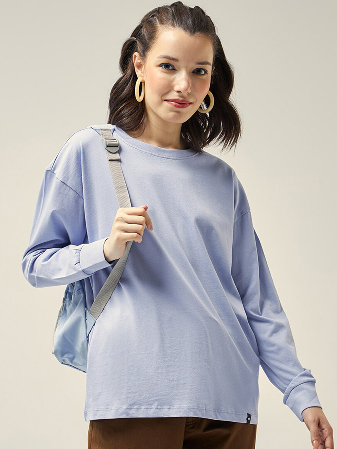 Bewakoof Drop-Shoulder Sleeves Oversized Cotton T-shirt, Purple
Bewakoof Drop-Shoulder Sleeves Oversized Cotton T-shirt, Purple