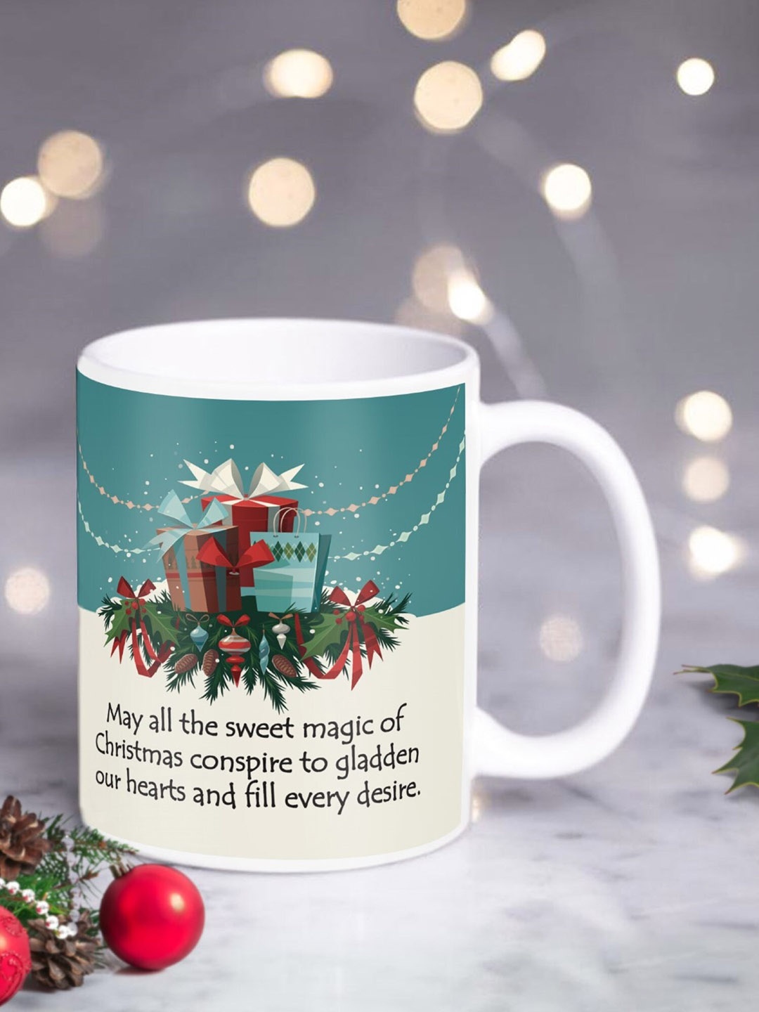 Indigifts White Xmas Dishwasher Safe Text or Slogans Printed Ceramic Glossy Mugs 330ml
Indigifts White Xmas Dishwasher Safe Text or Slogans Printed Ceramic Glossy Mugs 330ml