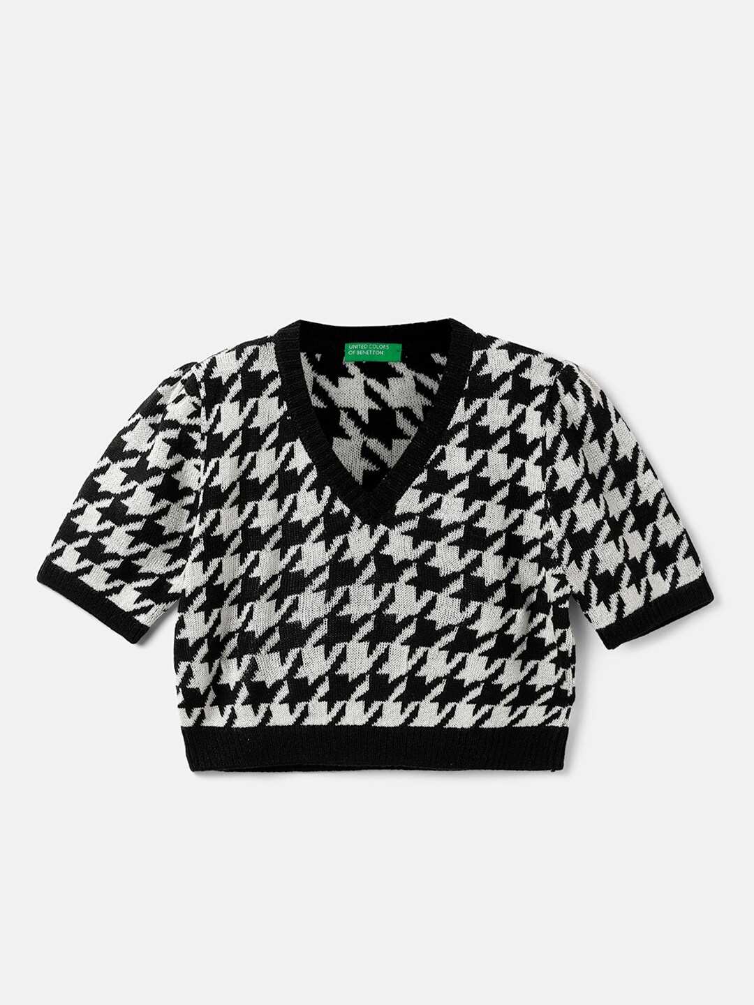 United Colors of Benetton Girls Geometric Printed Acrylic Crop Pullover Sweater, Black
United Colors of Benetton Girls Geometric Printed Acrylic Crop Pullover Sweater, Black