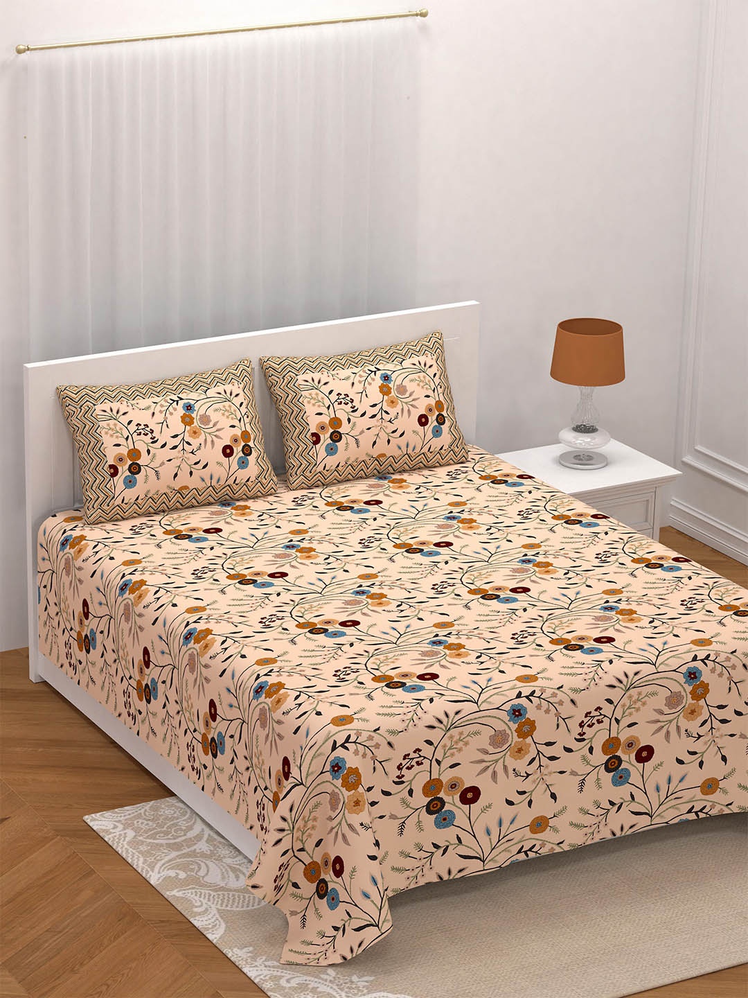 LIVING ROOTS Double King Size Jaipur Block Print Cotton Double Bedsheet & 2 Pillow Covers, Beige
LIVING ROOTS Double King Size Jaipur Block Print Cotton Double Bedsheet & 2 Pillow Covers, Beige