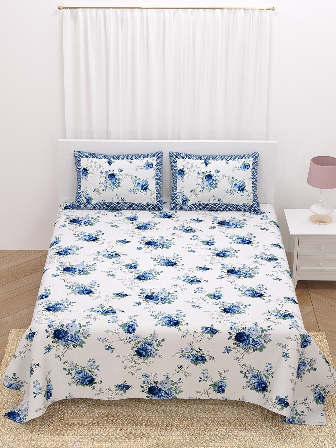 LIVING ROOTS Double King Size Jaipur Block Print Cotton Double Bedsheet & 2 Pillow Covers, White
LIVING ROOTS Double King Size Jaipur Block Print Cotton Double Bedsheet & 2 Pillow Covers, White