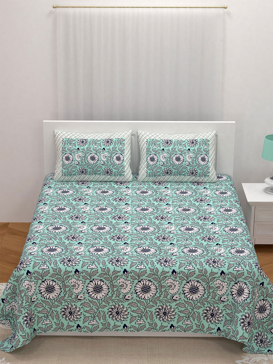 LIVING ROOTS Double King Size Jaipur Block Print Cotton Double Bedsheet & 2 Pillow Covers, White
LIVING ROOTS Double King Size Jaipur Block Print Cotton Double Bedsheet & 2 Pillow Covers, White