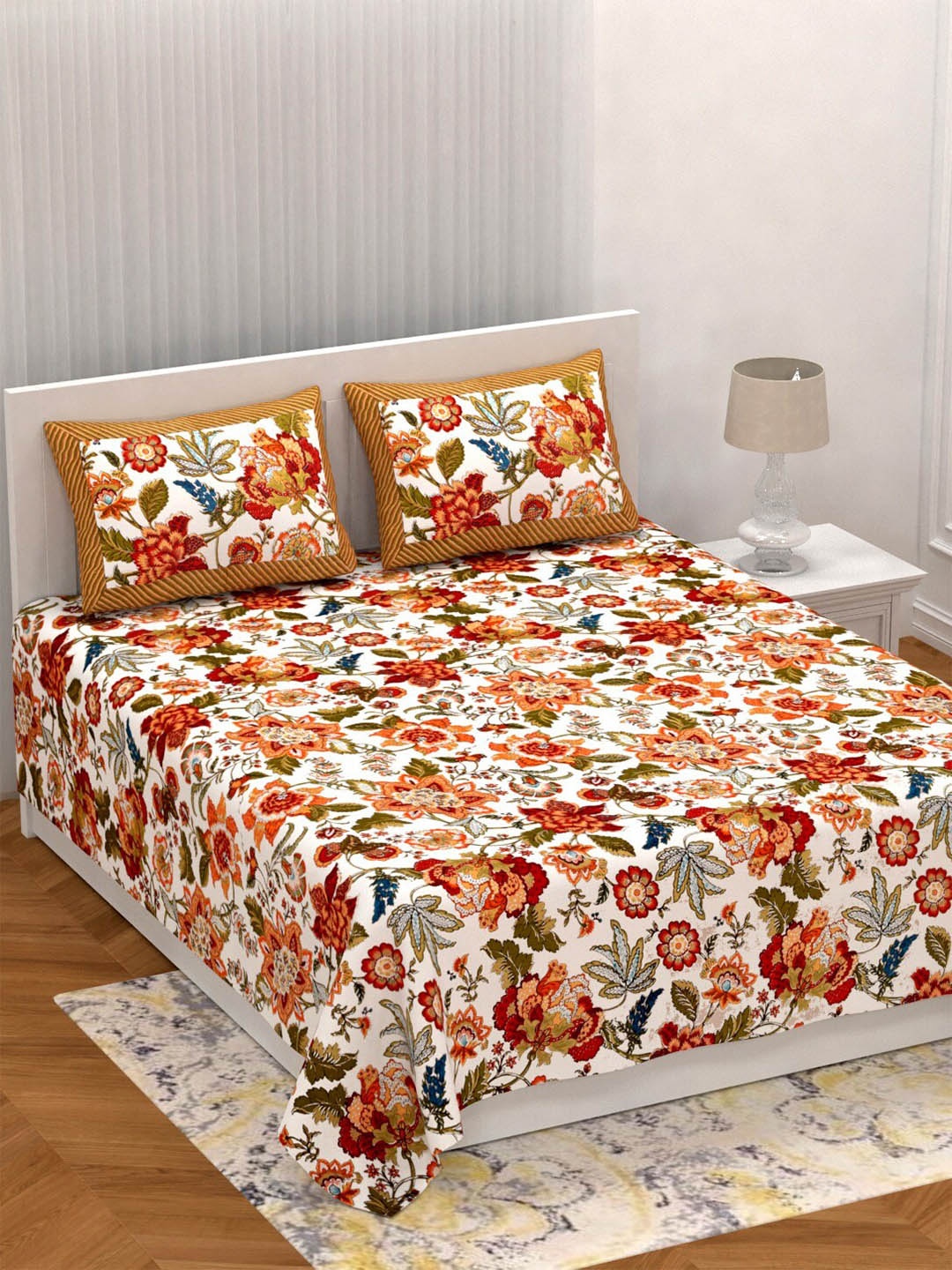 LIVING ROOTS Double King Size Jaipur Block Print Cotton Double Bedsheet & 2 Pillow Covers, White
LIVING ROOTS Double King Size Jaipur Block Print Cotton Double Bedsheet & 2 Pillow Covers, White