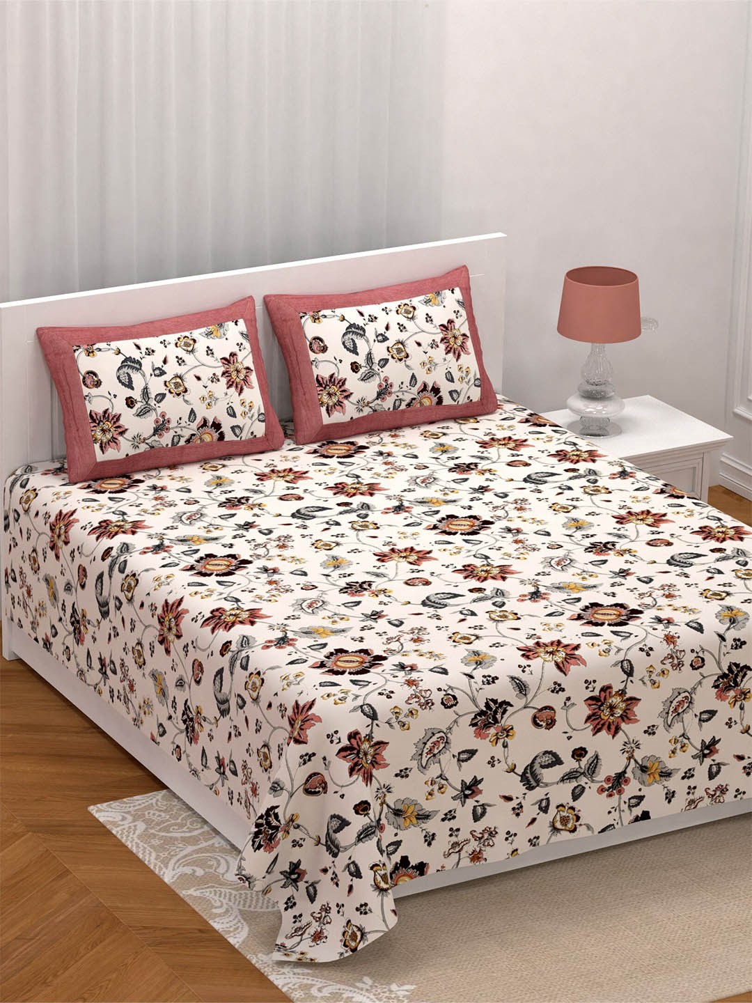 LIVING ROOTS Double King Size Jaipur Block Print Cotton Double Bedsheet & 2 Pillow Covers, White
LIVING ROOTS Double King Size Jaipur Block Print Cotton Double Bedsheet & 2 Pillow Covers, White