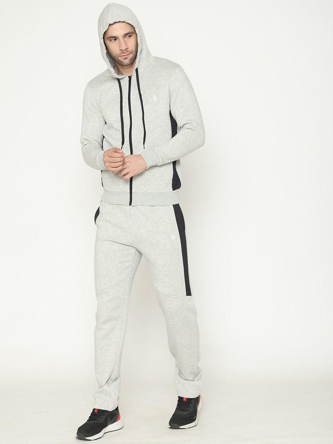 Bonjour Hooded Cotton Tracksuit, Grey 
Bonjour Hooded Cotton Tracksuit, Grey