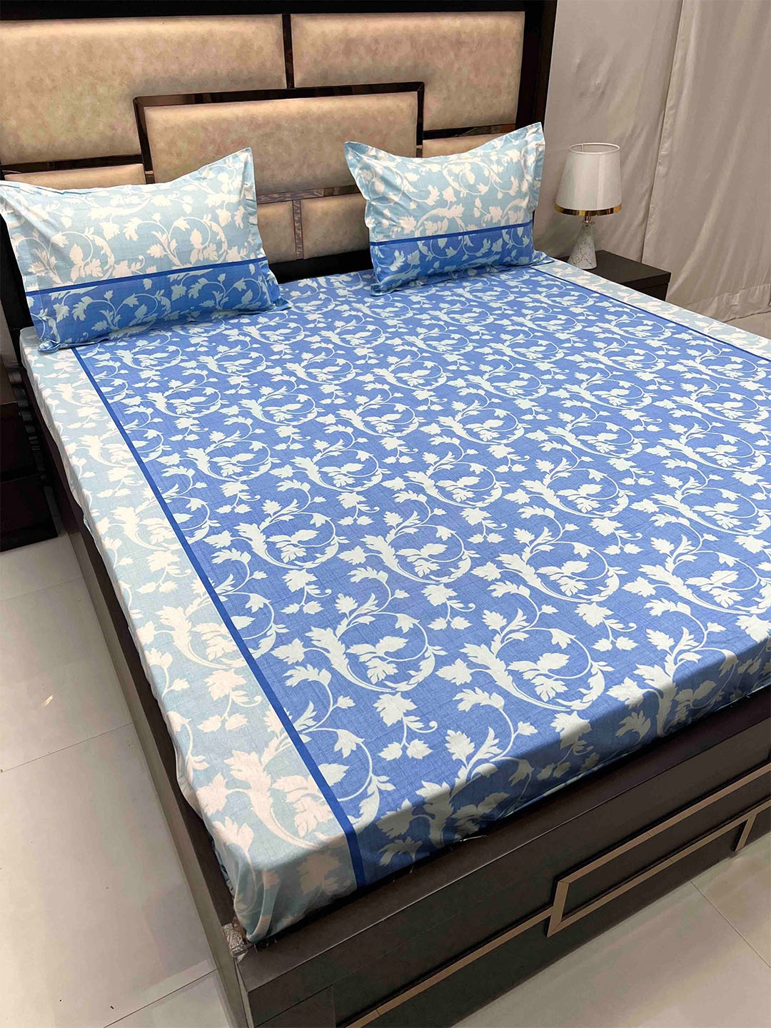 Pure Decor Passion Blue & White Floral Cotton 300 TC Queen Bedsheet with 2 Pillow Covers
Pure Decor Passion Blue & White Floral Cotton 300 TC Queen Bedsheet with 2 Pillow Covers