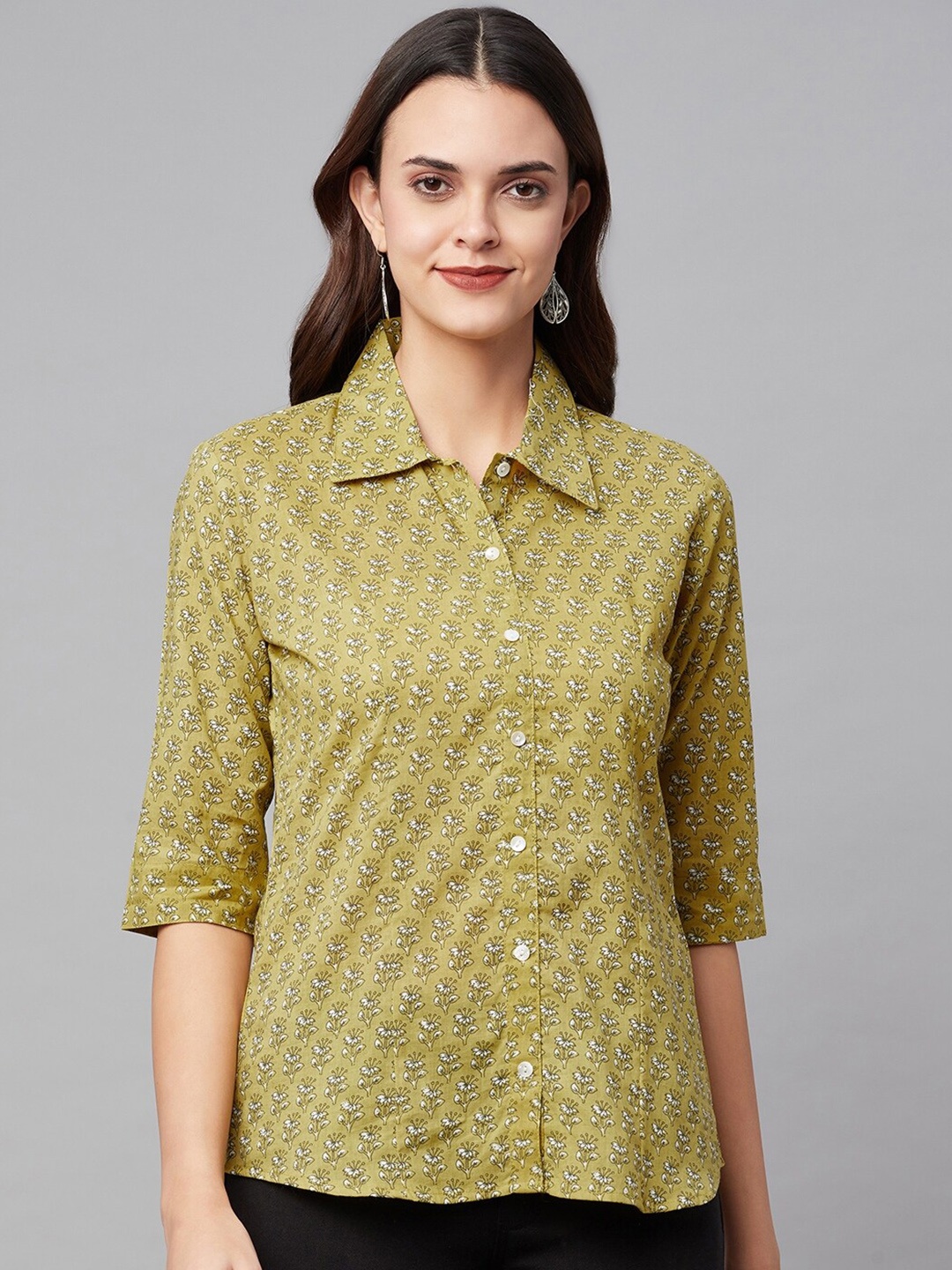 KALINI Comfort Floral Printed Spread Collar Three-Quarter Sleeves Cotton Casual Shirt, Green
KALINI Comfort Floral Printed Spread Collar Three-Quarter Sleeves Cotton Casual Shirt, Green