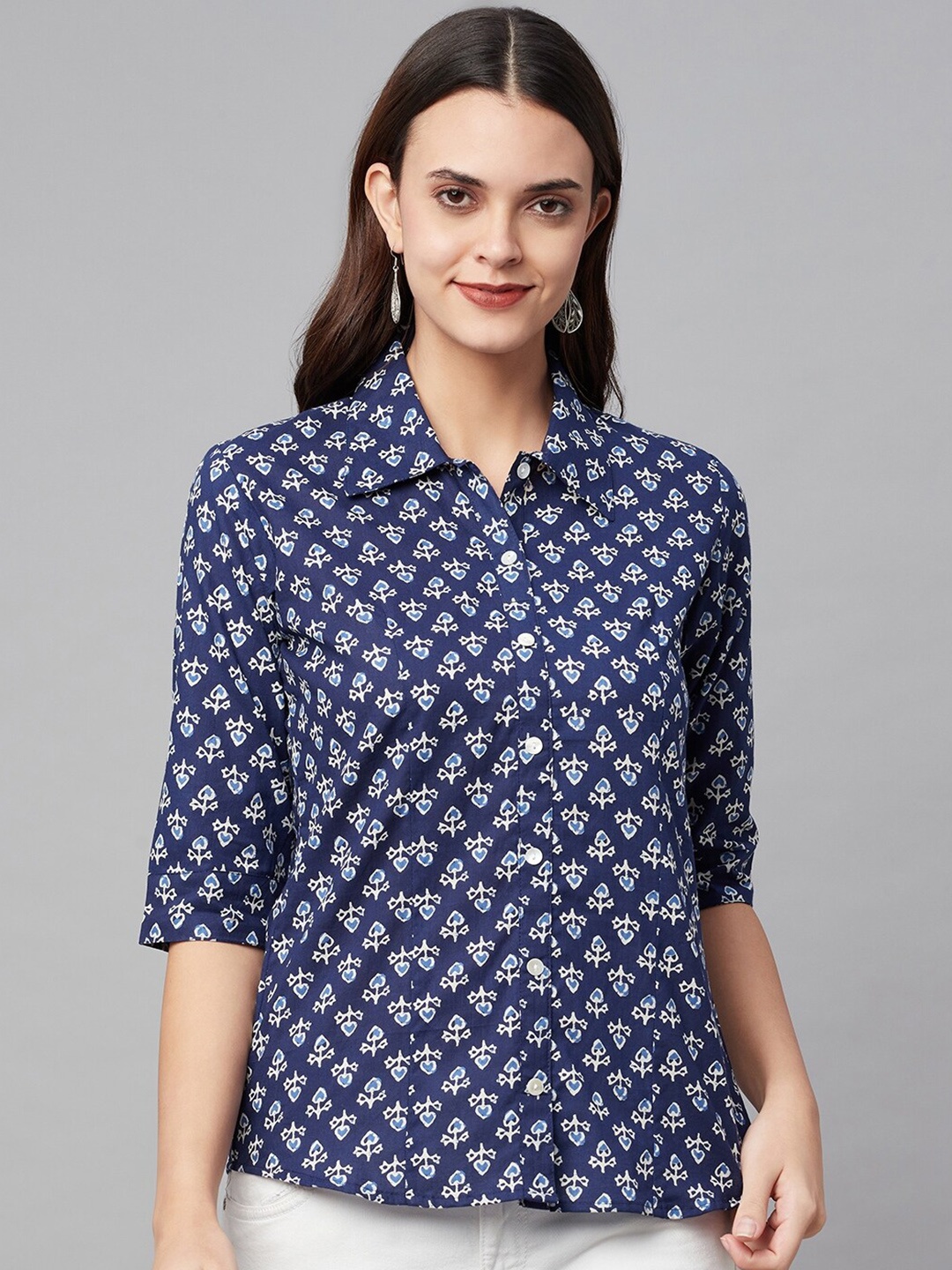 KALINI Comfort Floral Printed Spread Collar Three-Quarter Sleeves Cotton Casual Shirt, Blue
KALINI Comfort Floral Printed Spread Collar Three-Quarter Sleeves Cotton Casual Shirt, Blue