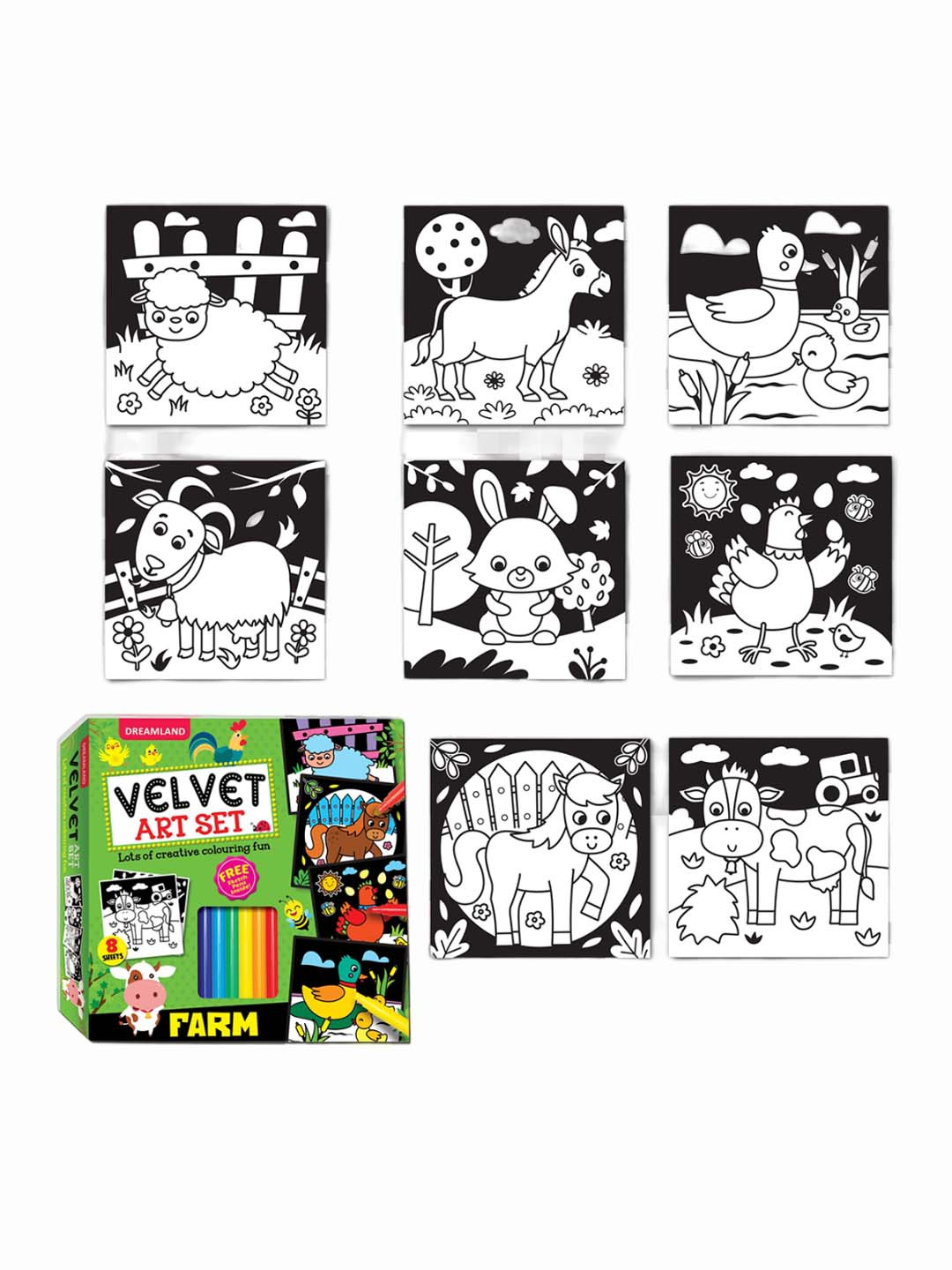 Dreamland Kids Farm-Velvet Art Set With 10 Free Sketch Pens Art & Craft Kit, White
Dreamland Kids Farm-Velvet Art Set With 10 Free Sketch Pens Art & Craft Kit, White