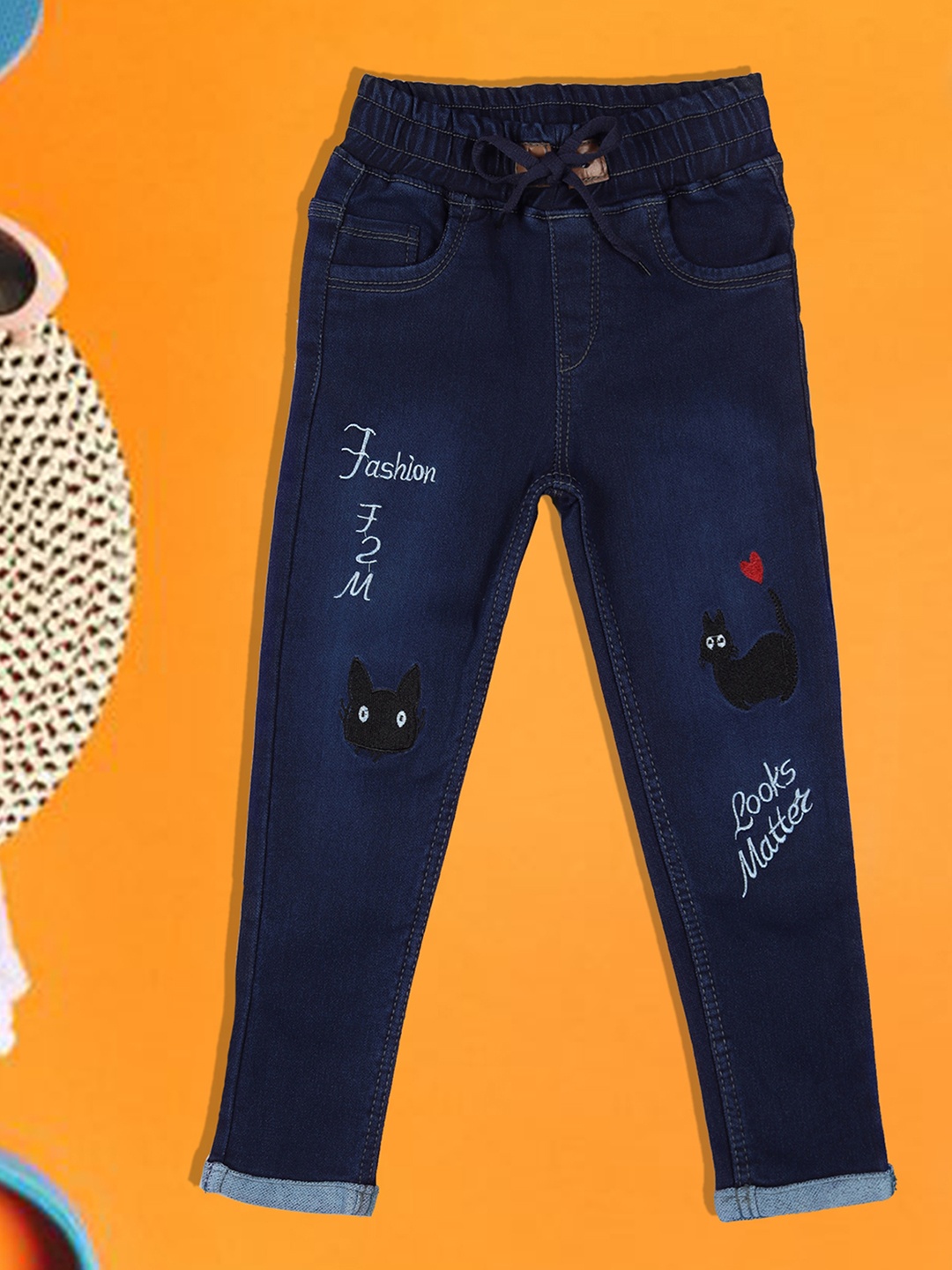 A-Okay Boys Slim Fit High-Rise Embroidered Clean Look Cotton Jeans, Navy blue
A-Okay Boys Slim Fit High-Rise Embroidered Clean Look Cotton Jeans, Navy blue