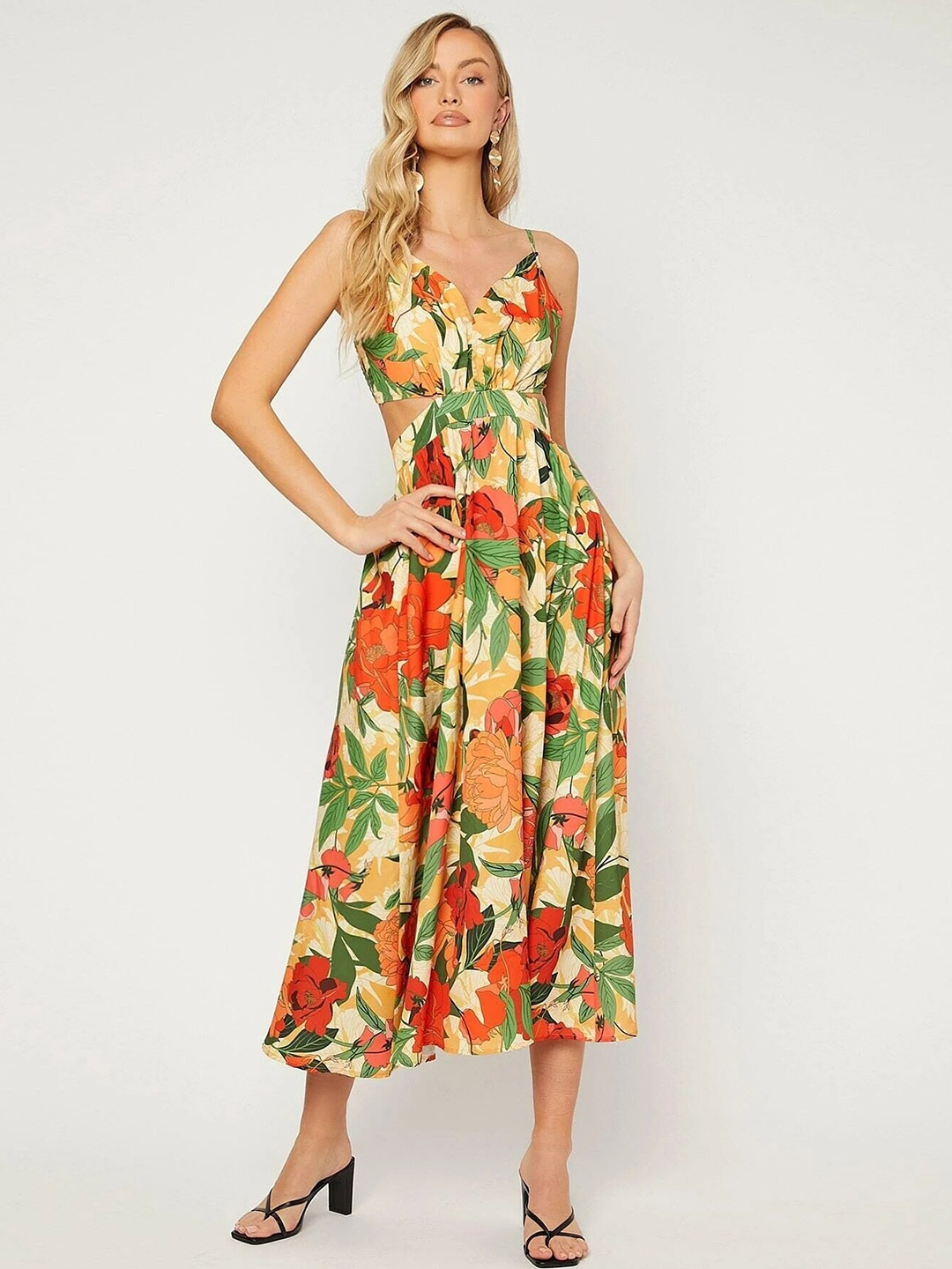 Stylecast X Slyck Floral Printed Shoulder Straps Cut-Outs Fit Flare Midi Dress, Yellow
Stylecast X Slyck Floral Printed Shoulder Straps Cut-Outs Fit Flare Midi Dress, Yellow