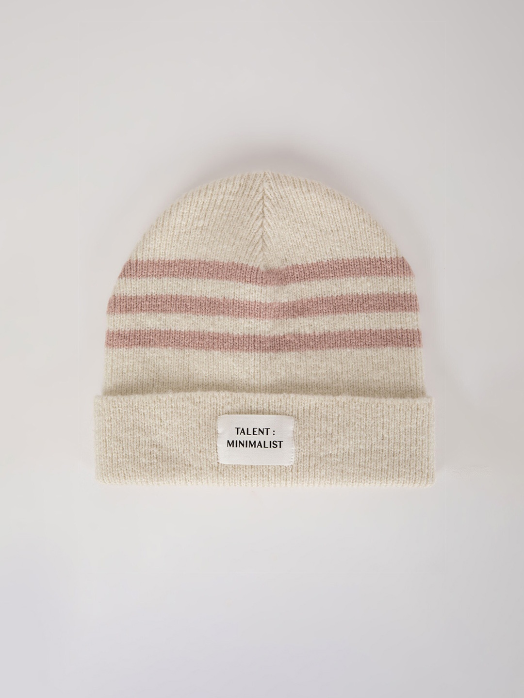 DeFacto Women Striped Beanie, Cream