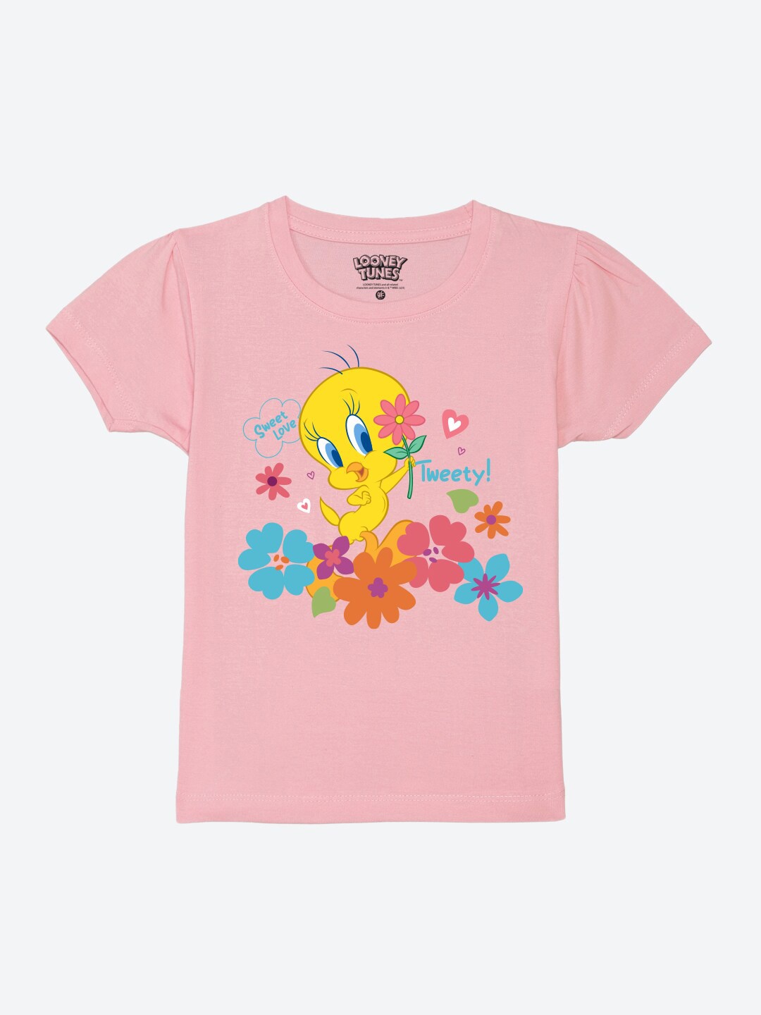 YK Warner Bros Girls Looney Tunes Tweety Printed Puff Sleeves Pure Cotton T-shirt, Pink
YK Warner Bros Girls Looney Tunes Tweety Printed Puff Sleeves Pure Cotton T-shirt, Pink