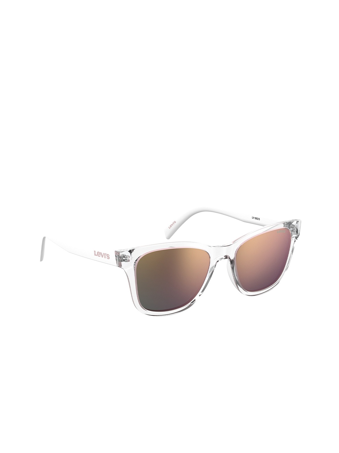 Levis Unisex Square Sunglasses with Polarised Lens, Gold